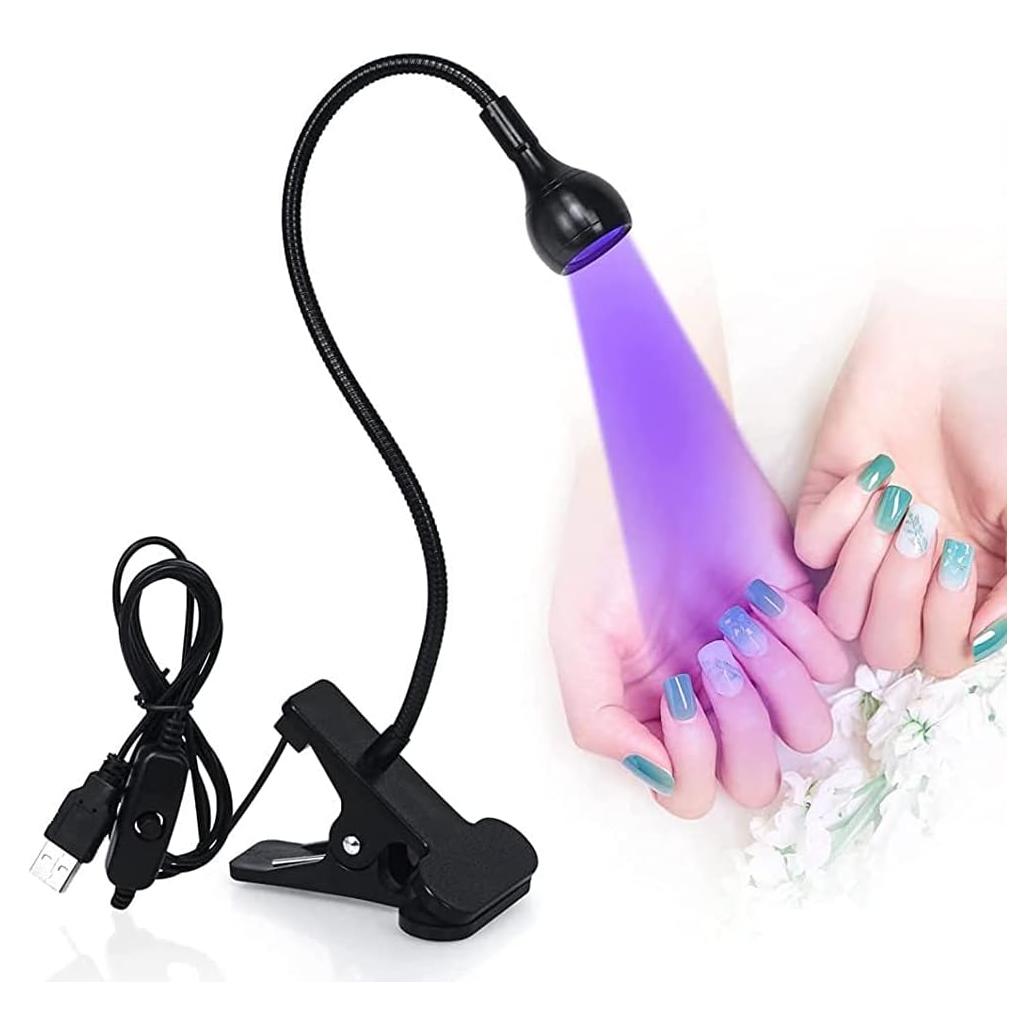 Mini lámpara UV LED Brokimis 3W con cuello de ganso flexible