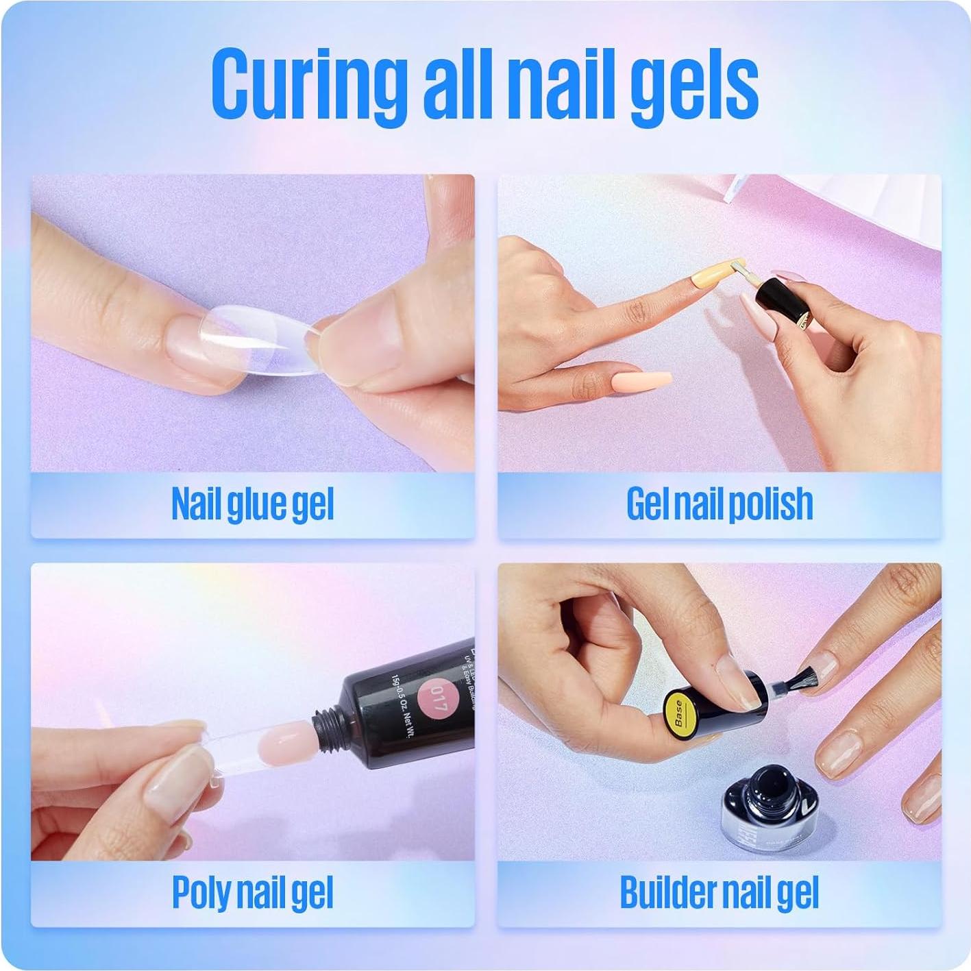 MEFA UV Light for Gel Nails, 12W Mini UV Nail Lamp with 6 Pcs Lamp Beads, 2 Times LED Nail Light, White Portable USB Nail Dryer for Travel Professional UV Light for Home Salon