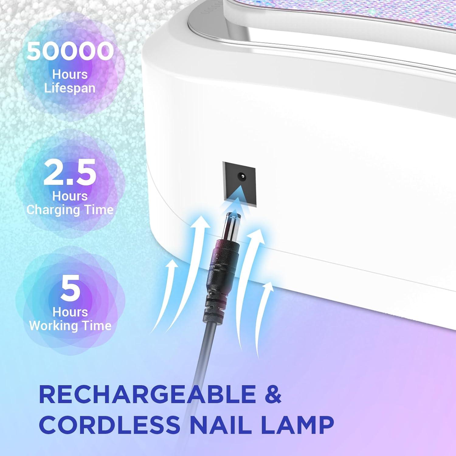 Lámpara UV LED Inalámbrica Aedavey para Uñas de Gel