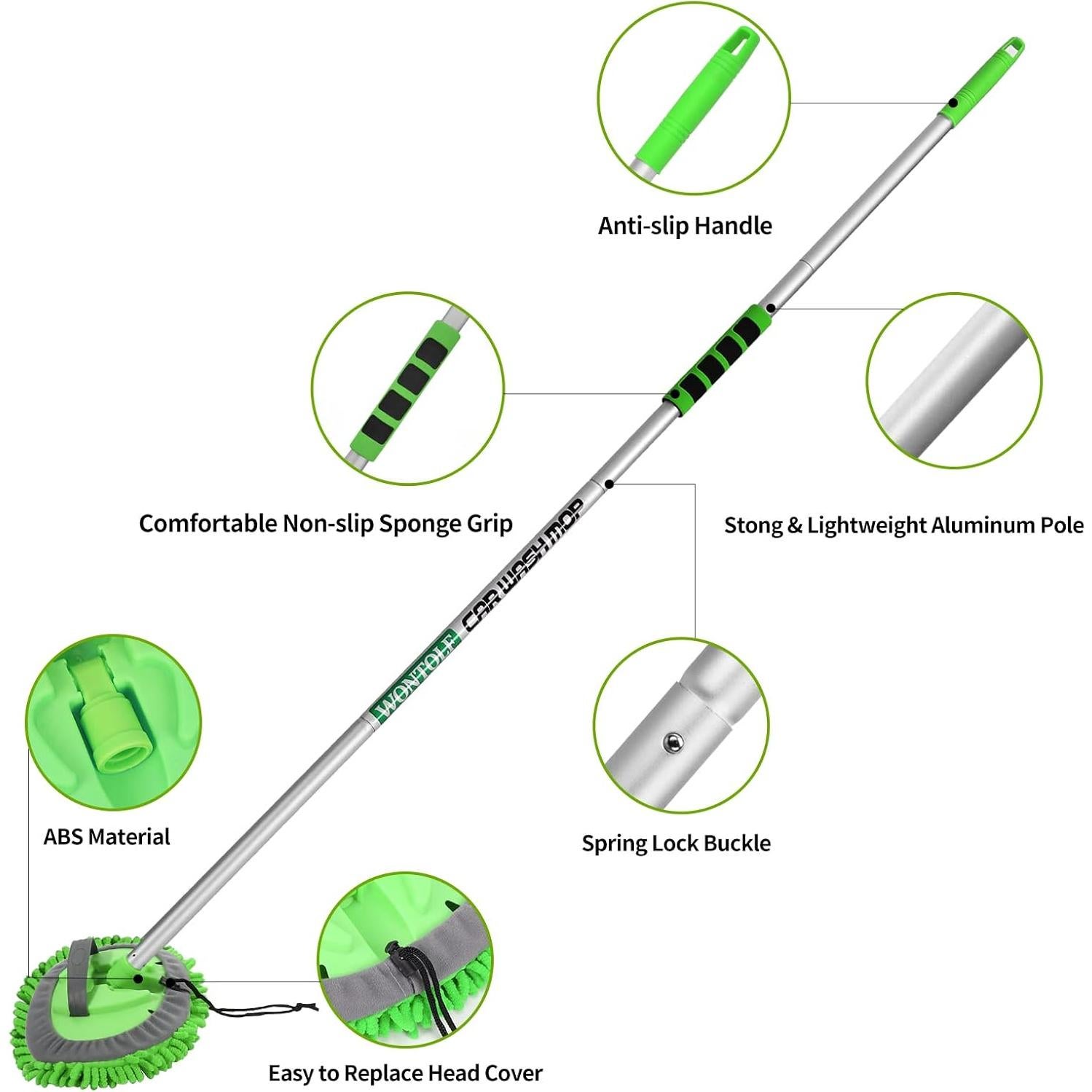 Kit de Limpieza de Autos Wontolf - Cepillo 157 cm Microfibra