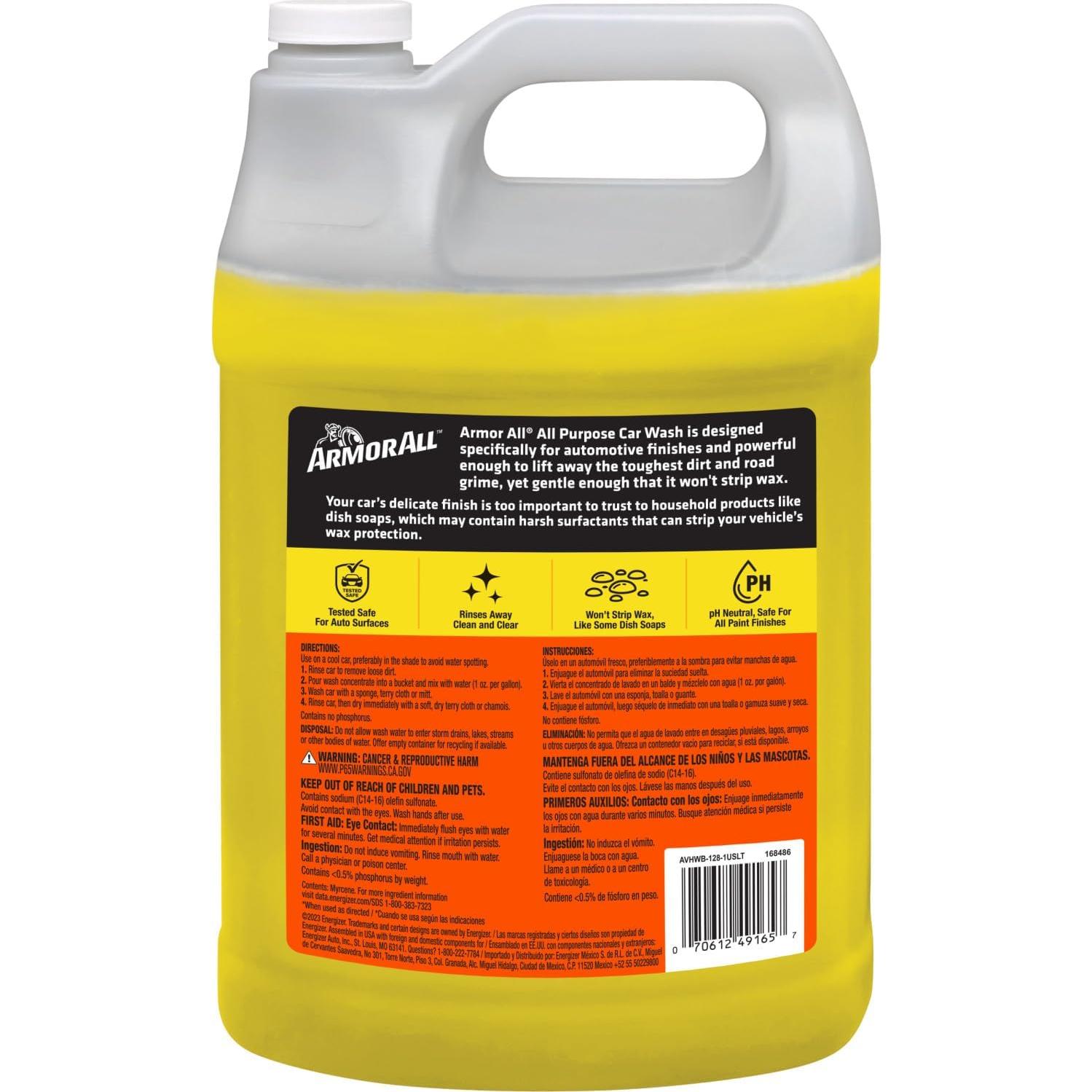 Jabón de Lavado para Autos Armor All 1 Galón Sin Rayas