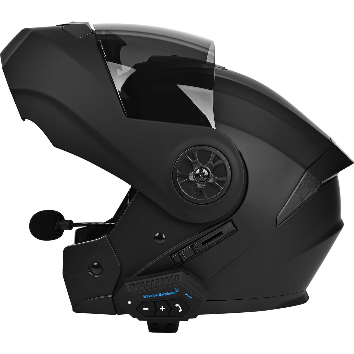 Casco Modular Bluetooth IDCOINE Negro Brillante 2.22 kg