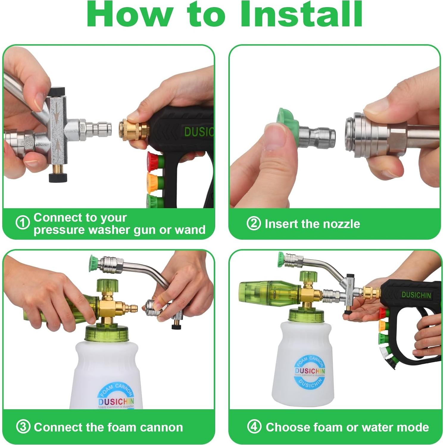 DUSICHIN Pistola de Lavado a Presión con Caño de Espuma 1.31 kg