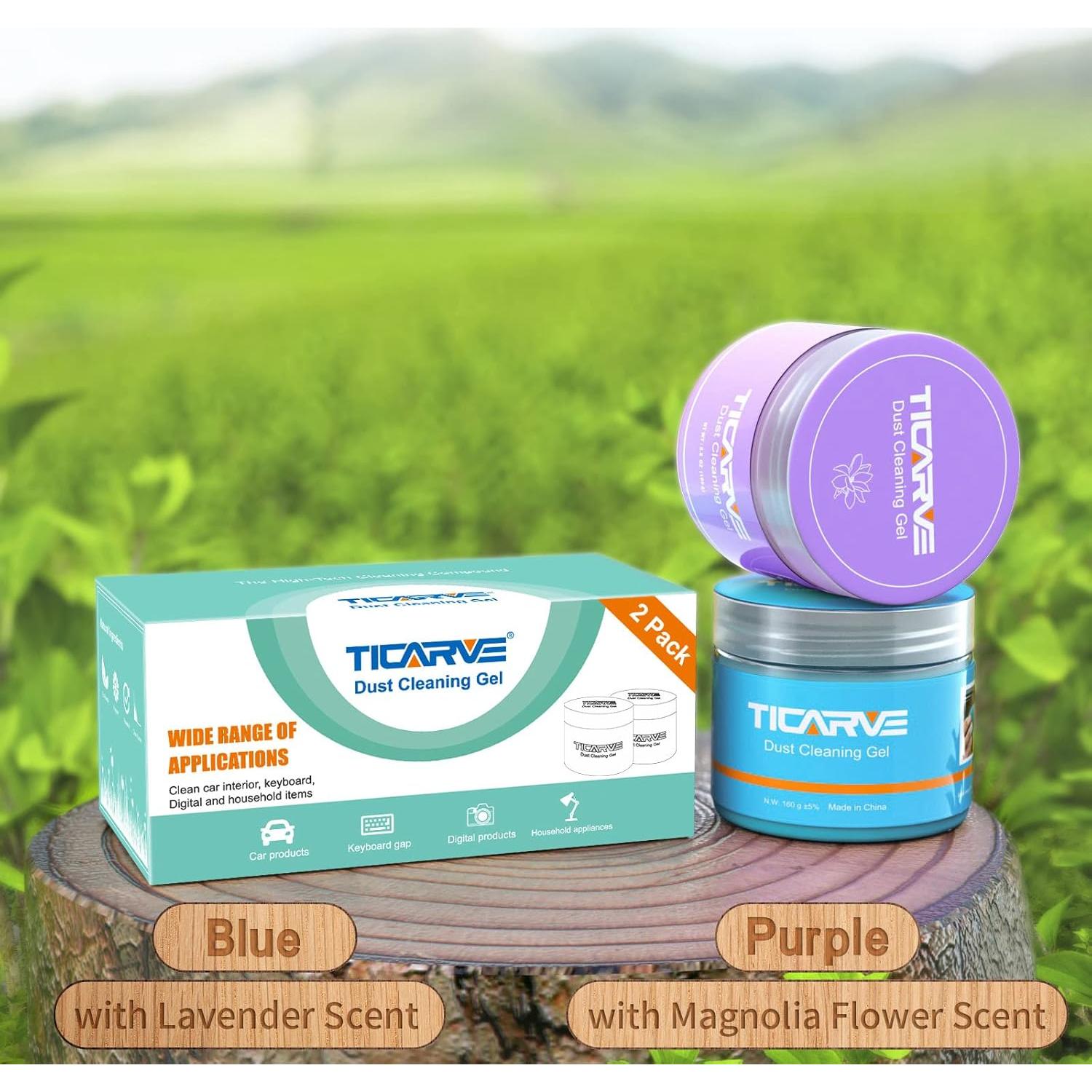 TICARVE Gel de Limpieza para Automóviles 2Pack 320g Reutilizable