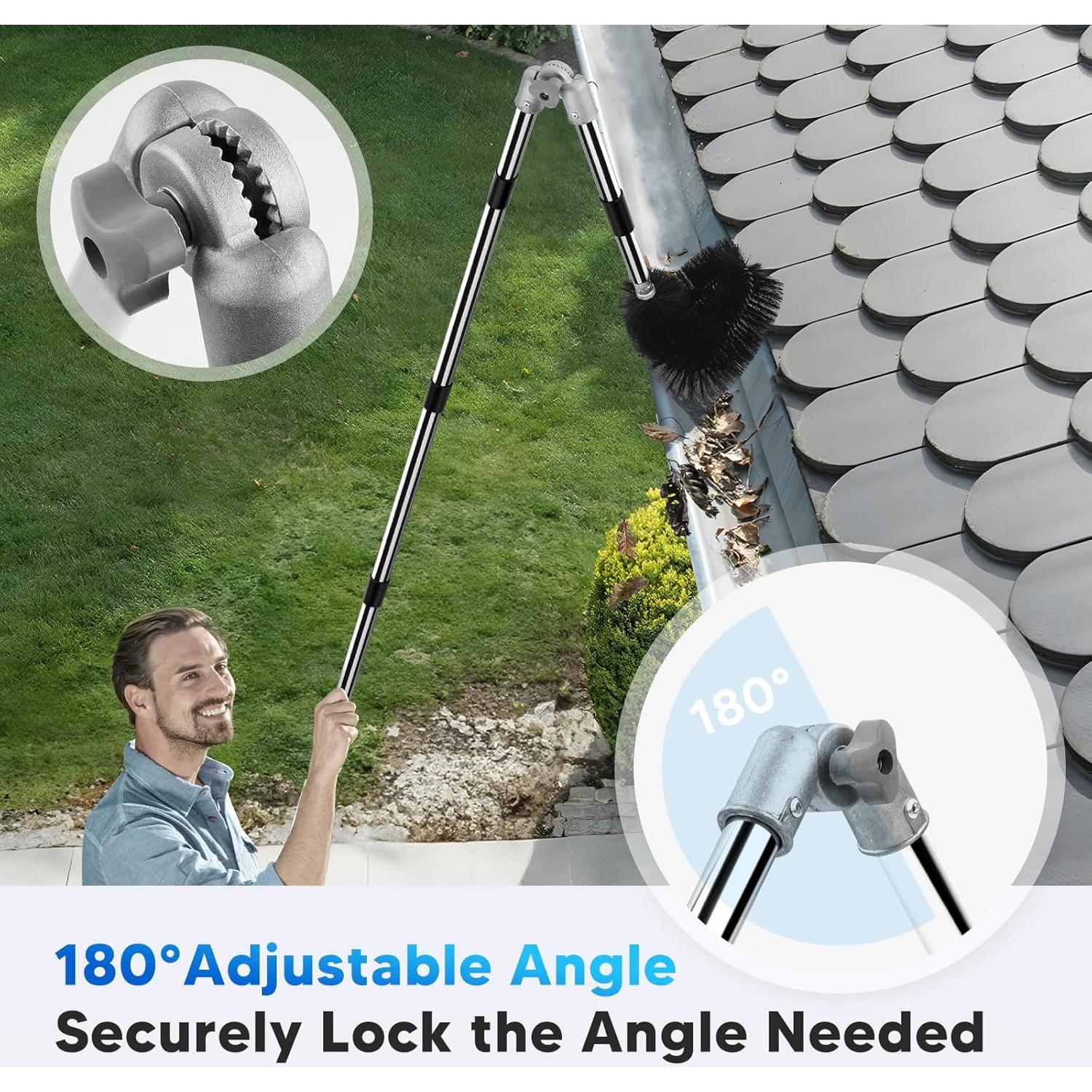 Herramienta de limpieza de canalones Automiim 3.6m con cepillo