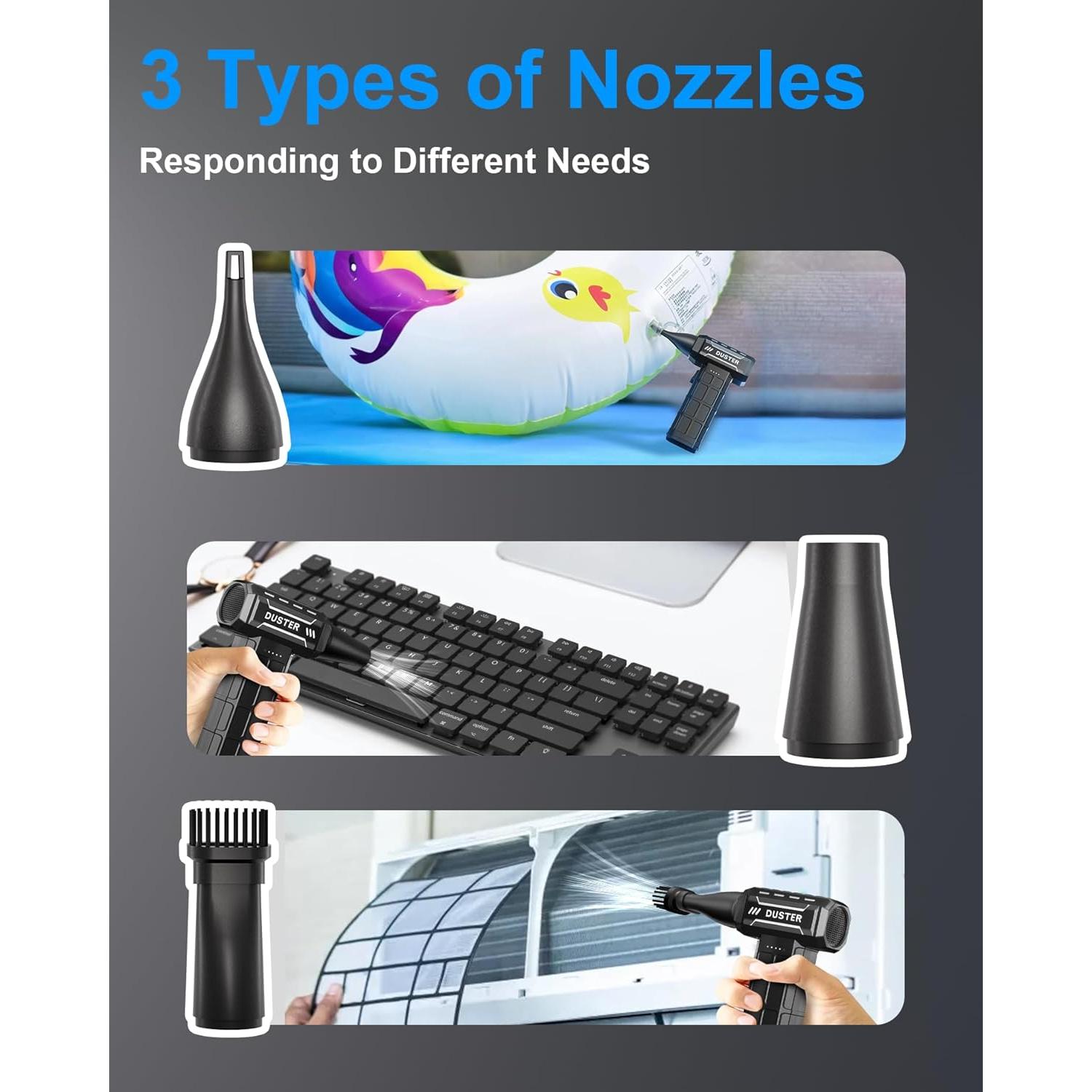 Soplador de Aire Comprimido EOUMJE W08 Recargable 230g