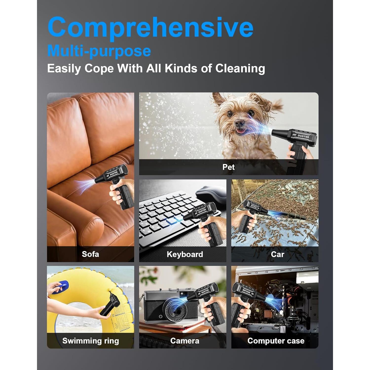 Soplador de Aire Comprimido EOUMJE W08 Recargable 230g