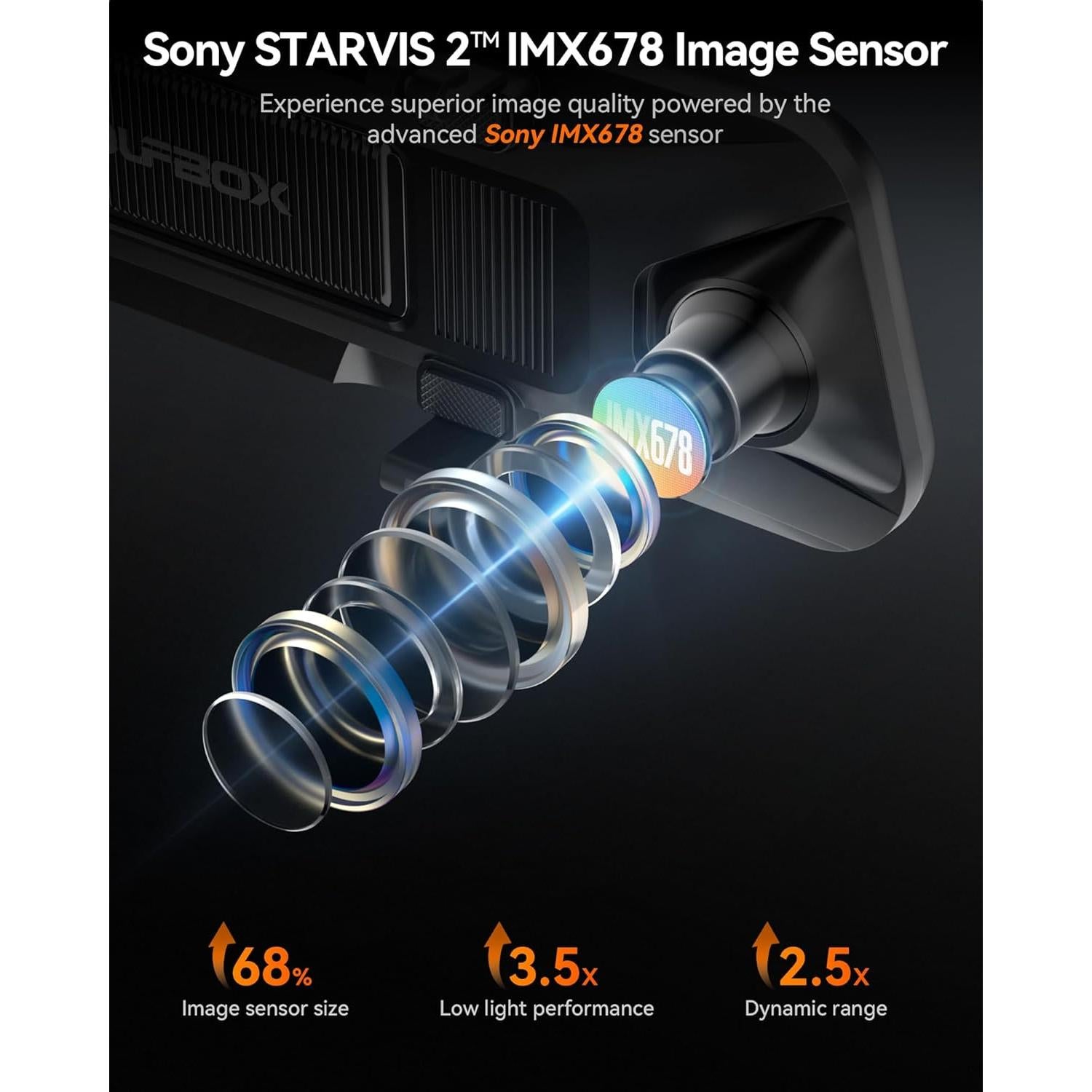 Cámara de Espejo WOLFBOX G900 PRO 4K/2.5K con GPS y WiFi