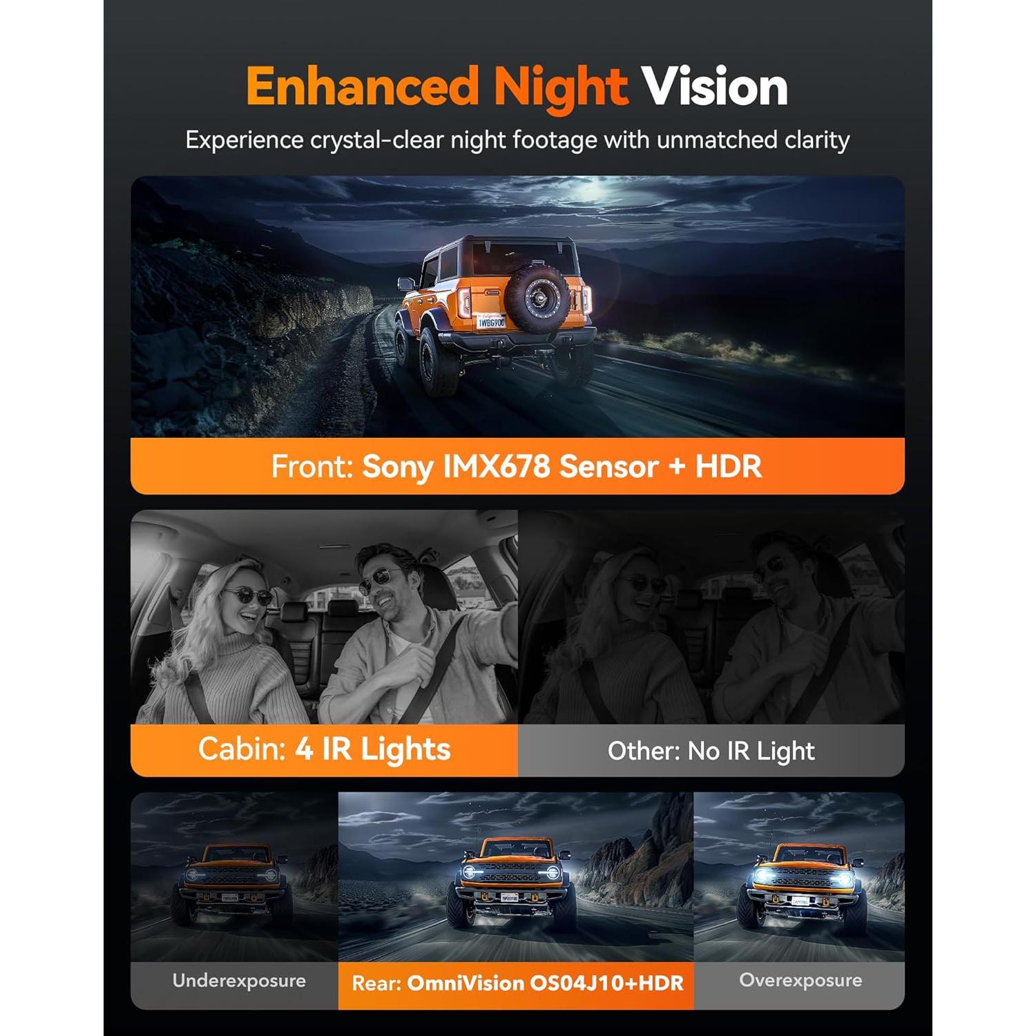 Cámara Espejo Retrovisor WOLFBOX G900 Tripro 4K 3 Canales