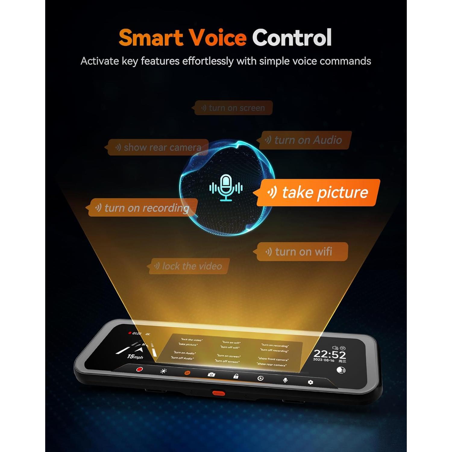 Cámara Espejo Retrovisor WOLFBOX G900 Tripro 4K 3 Canales