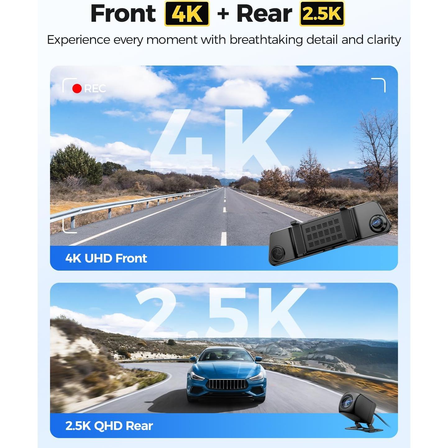 Cámara Espejo Retrovisor AZDOME PG17 Max 4K/2.5K con ADAS