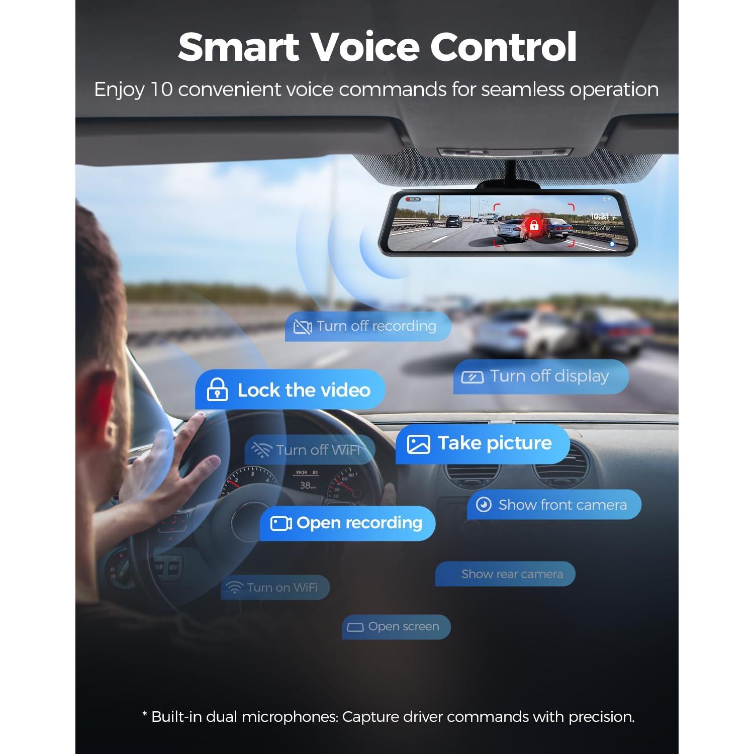 Cámara Espejo Retrovisor AZDOME PG17 Max 4K/2.5K con ADAS