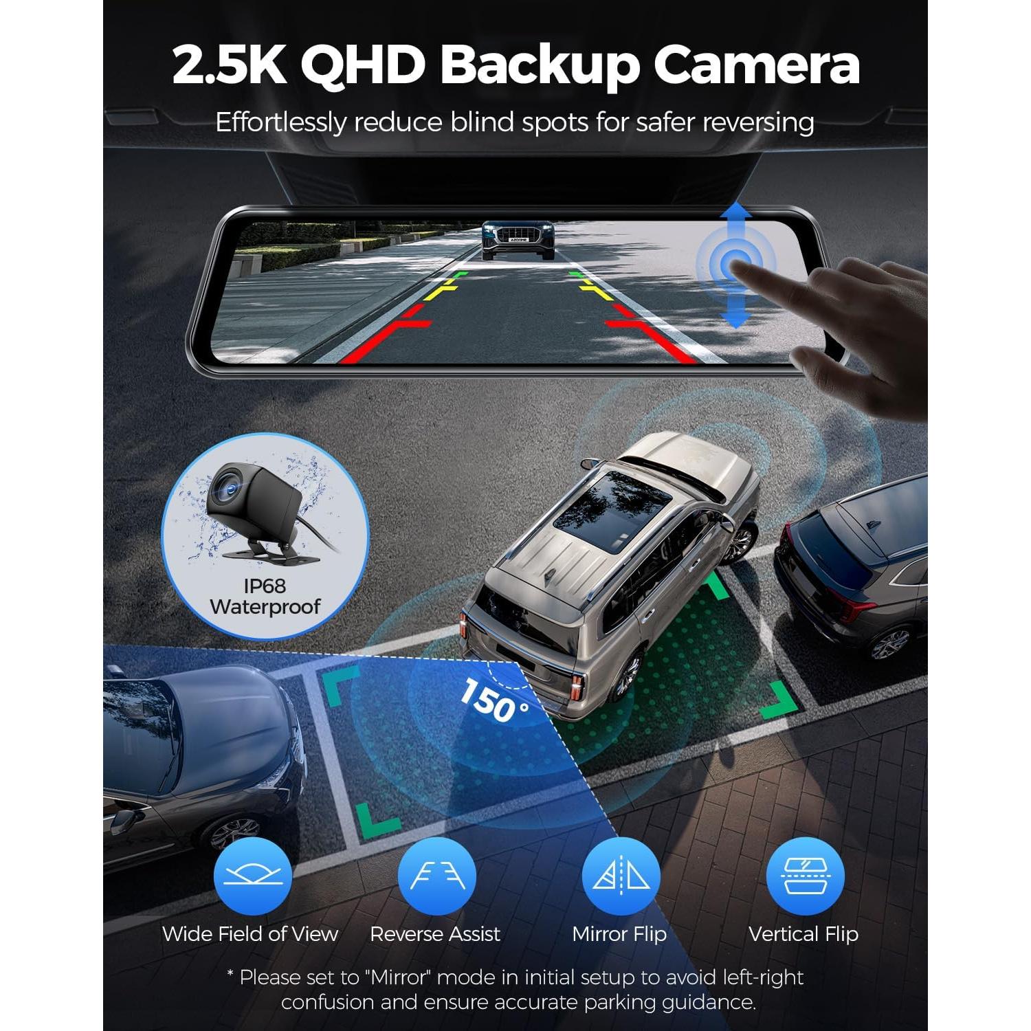 Cámara Espejo Retrovisor AZDOME PG17 Max 4K/2.5K con ADAS