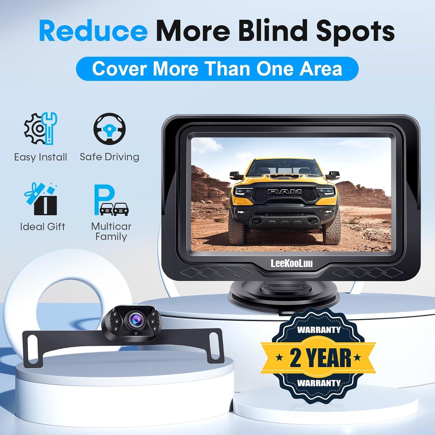 Cámara de Respaldo LeekooLuu LK3 HD 1080P Impermeable