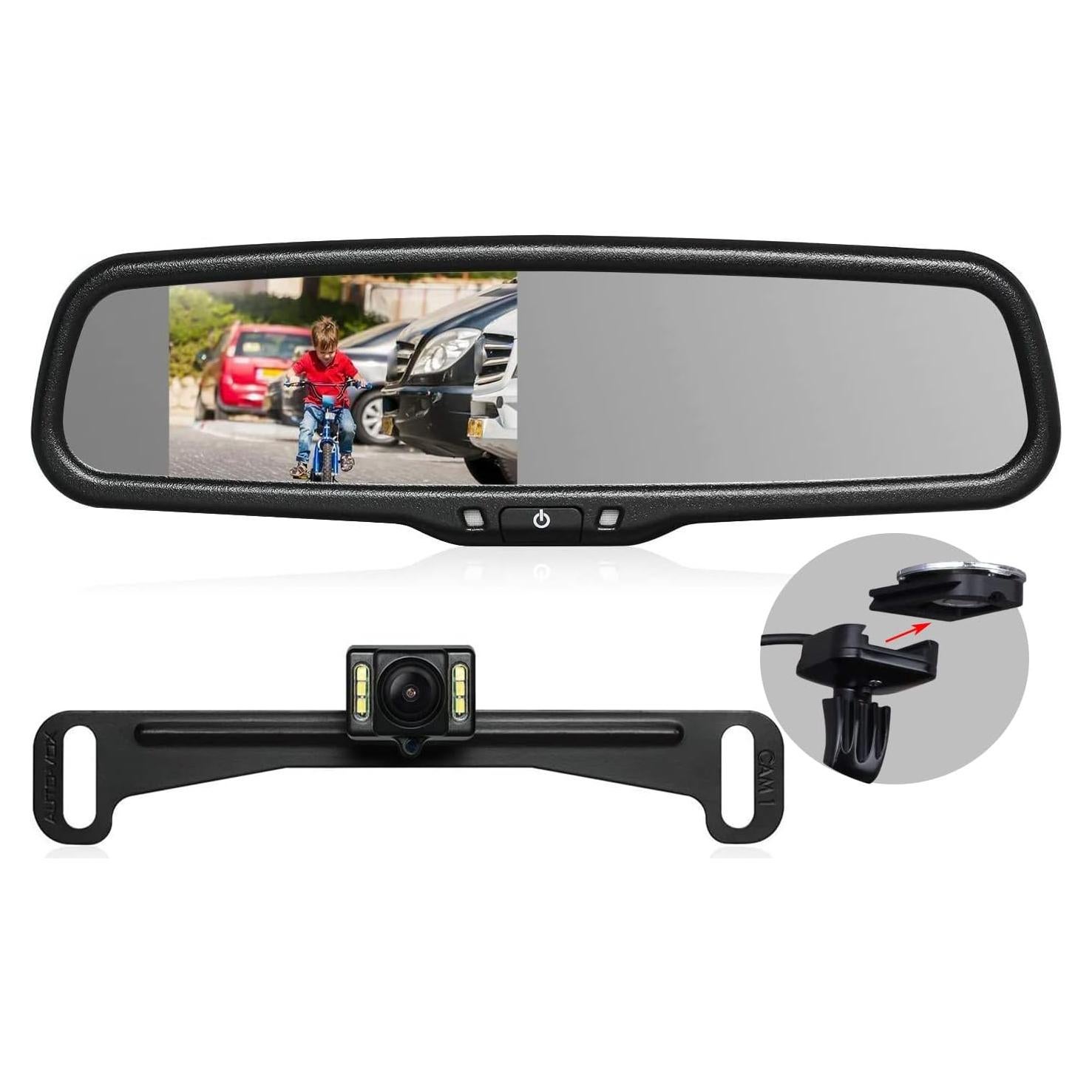 Cámara de Espejo Retrovisor AUTO-VOX T2 con Monitor 4.3"