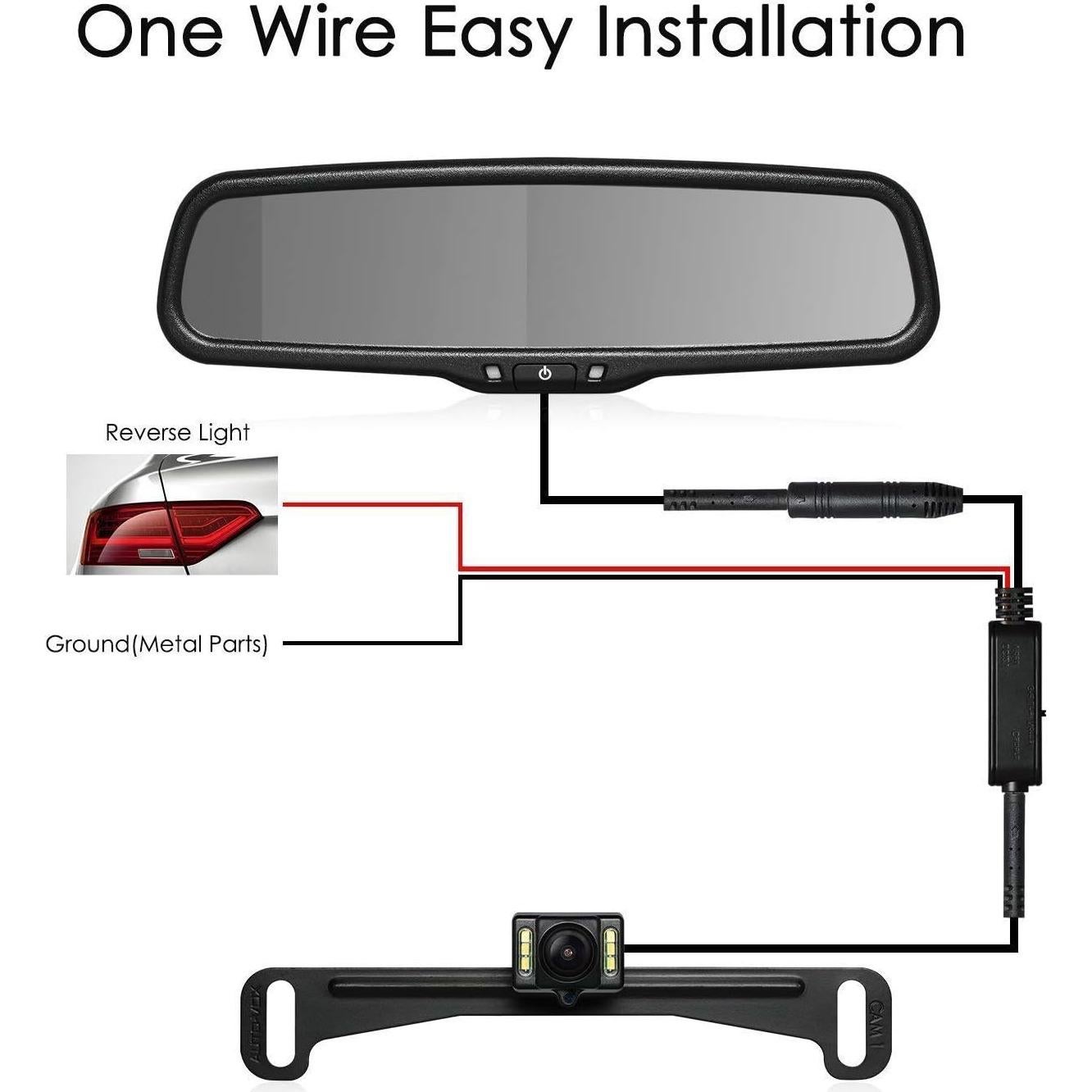 Cámara de Espejo Retrovisor AUTO-VOX T2 con Monitor 4.3"