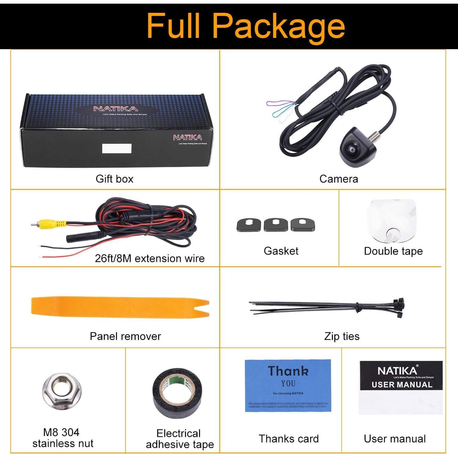 Cámara de respaldo NATIKA WD-011 impermeable IP69K HD