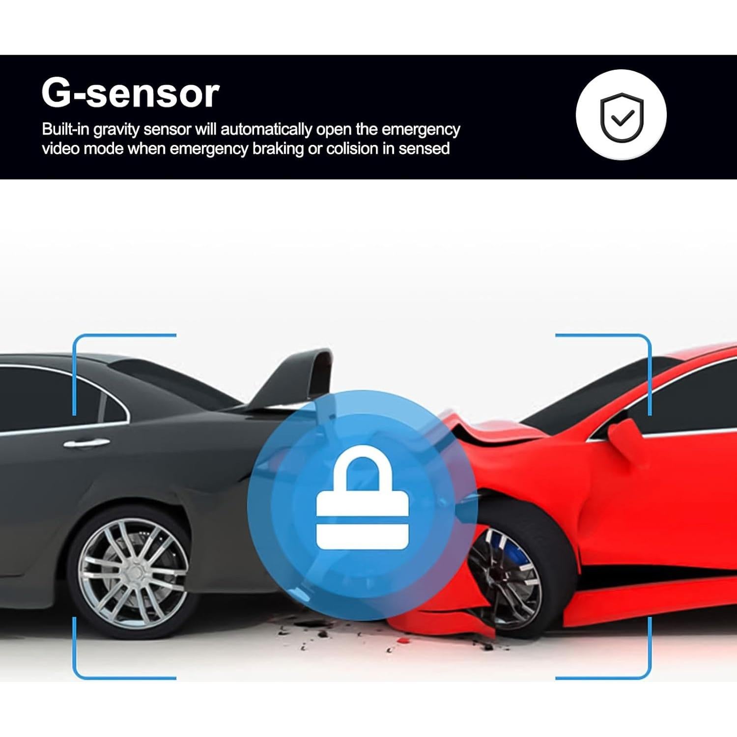 CAMECHO Cámara de Espejo 4.5" Doble Lente 1080P HD Auto