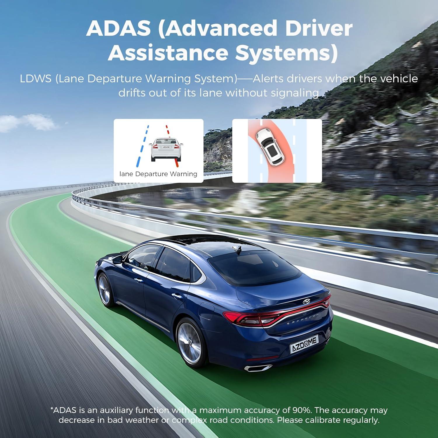 AZDOME M01 Dual Dash Cam Front and Rear with Free 64GB Card, 3" Screen Dual Dashboard Camera for Car, Built-in ADAS G-Sensor, 24H Parking Mode Car Camera (M01 Pro)