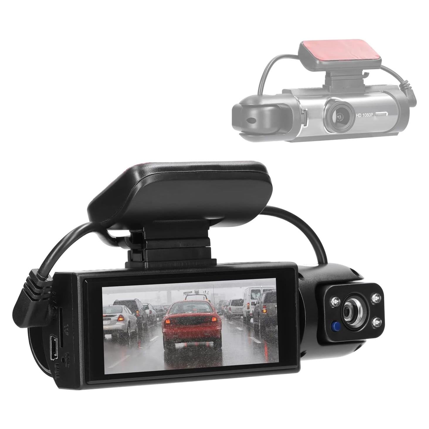 Multi-Language Dual Lens Car Video Recorder Auto Dash Cam Car Camera Recorder Night Viewing Motion Detection DVR 170 Degree Wide Angle Car Camcorder