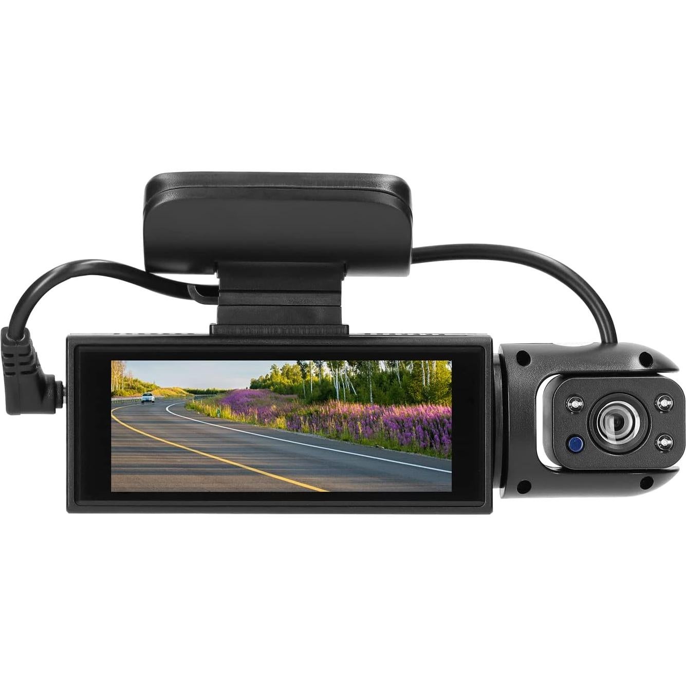 Multi-Language Dual Lens Car Video Recorder Auto Dash Cam Car Camera Recorder Night Viewing Motion Detection DVR 170 Degree Wide Angle Car Camcorder