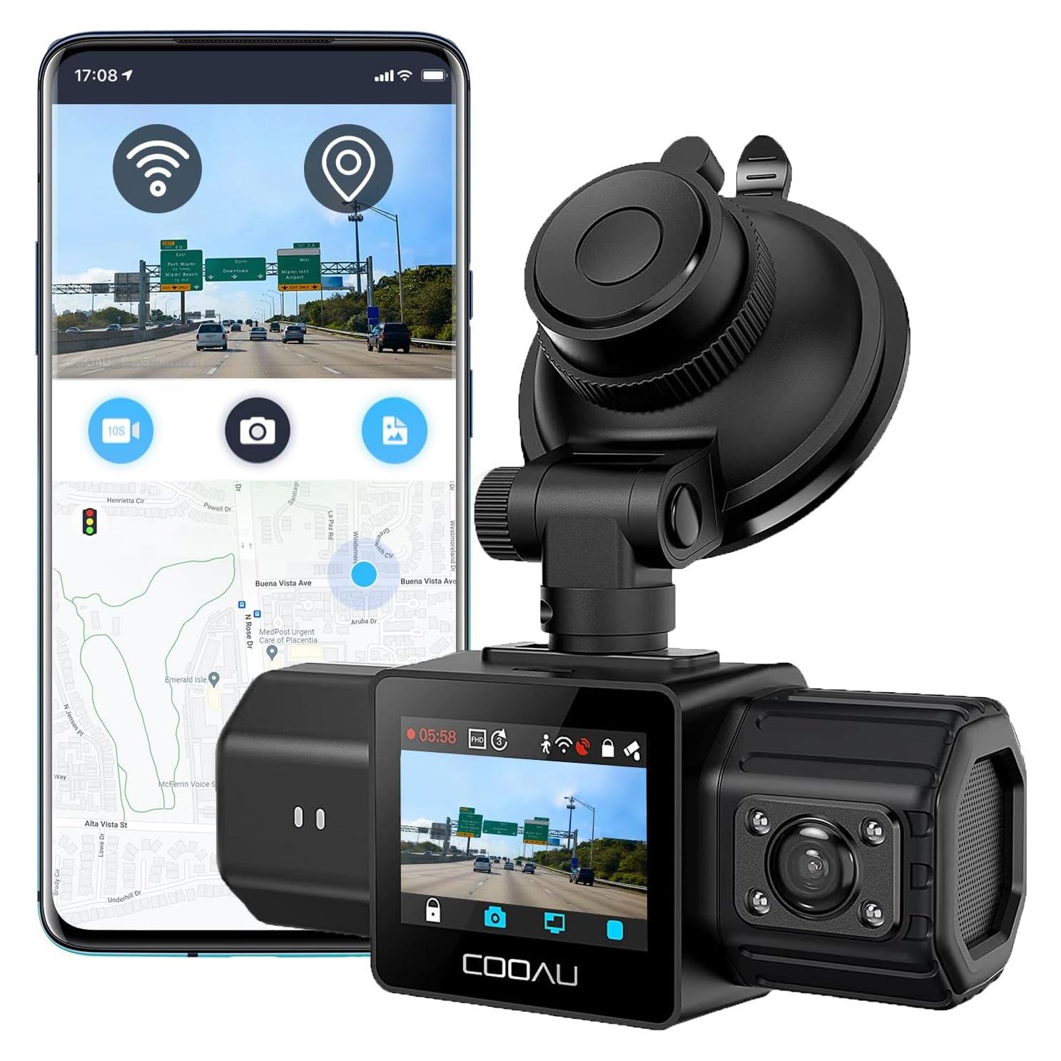 Cámara de Tablero Dual COOAU D20 2.5K+1080P GPS WiFi