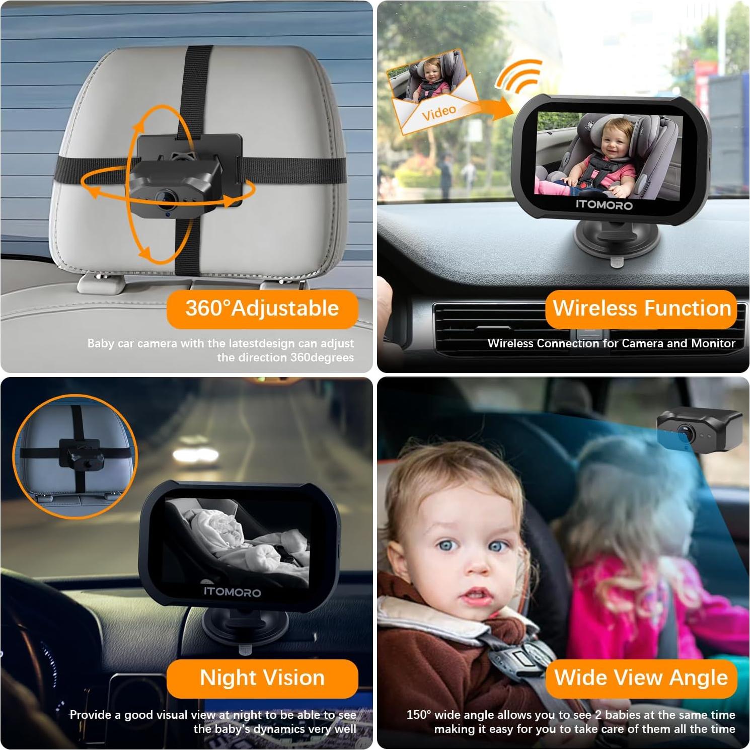 Cámara Inalámbrica para Bebés Itomoro 1080P con Monitor