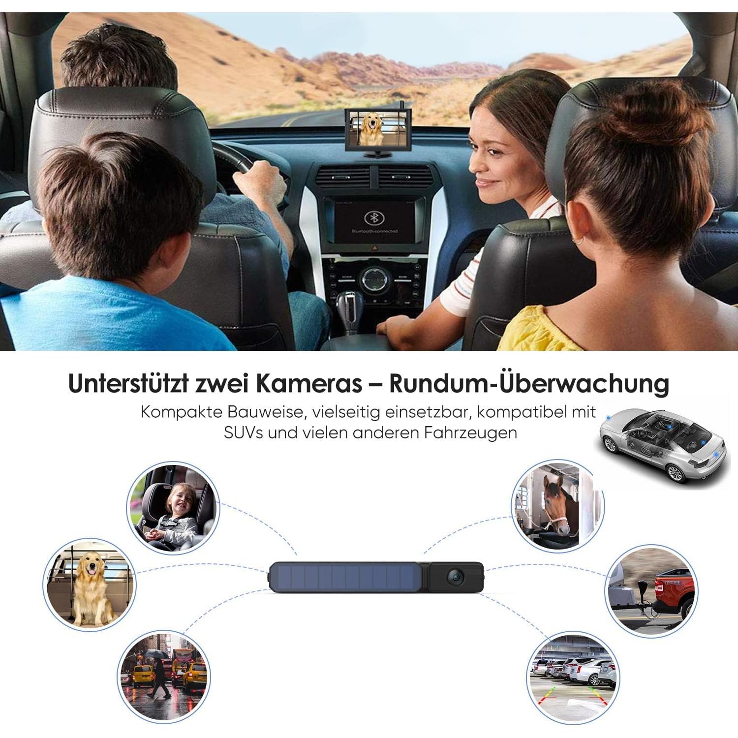 Cámara de Respaldo Inalámbrica Solar Foxpark 1080P IP69