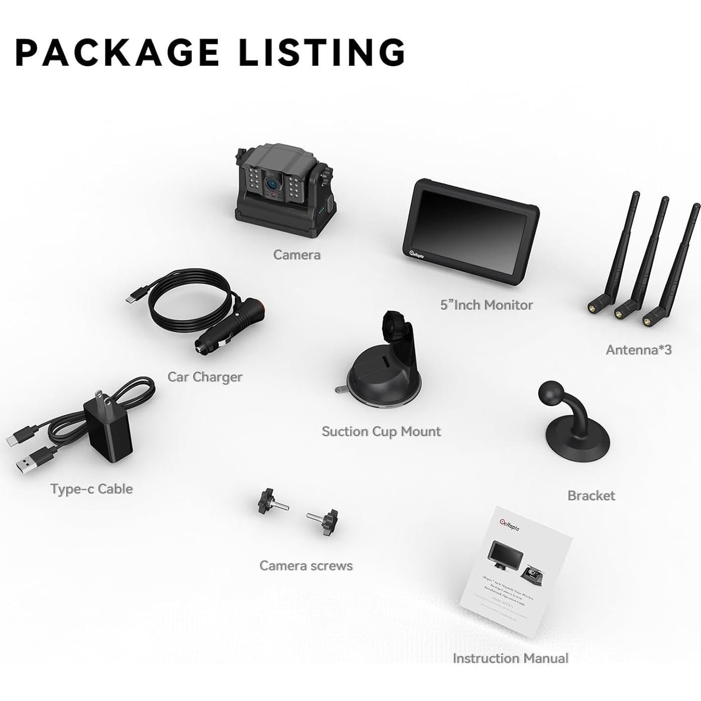 Cámara de Respaldo Inalámbrica eRapta ACT501 5" FHD 1080P