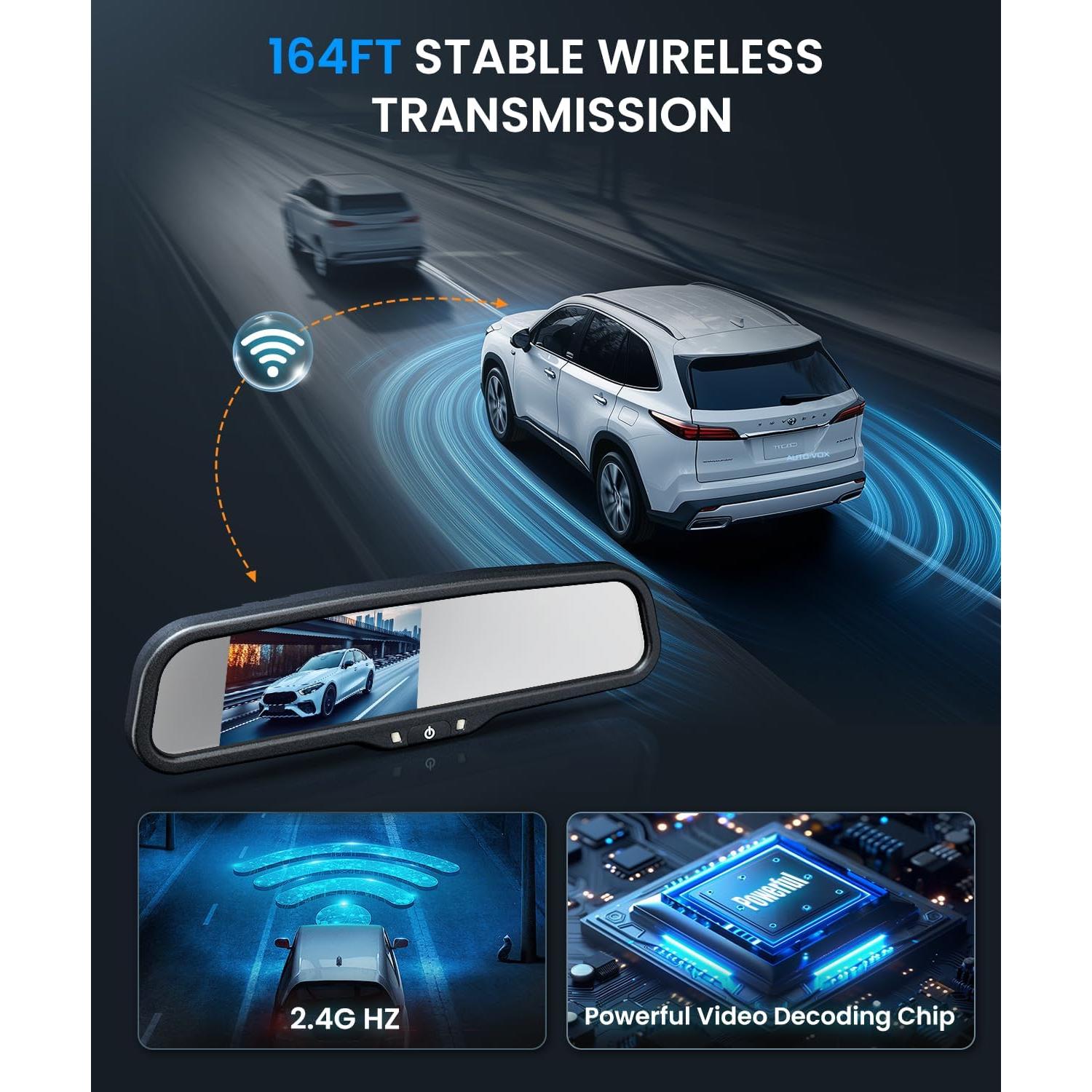 Cámara de Respaldo Inalámbrica AUTO-VOX T1400AW HD 4.3"