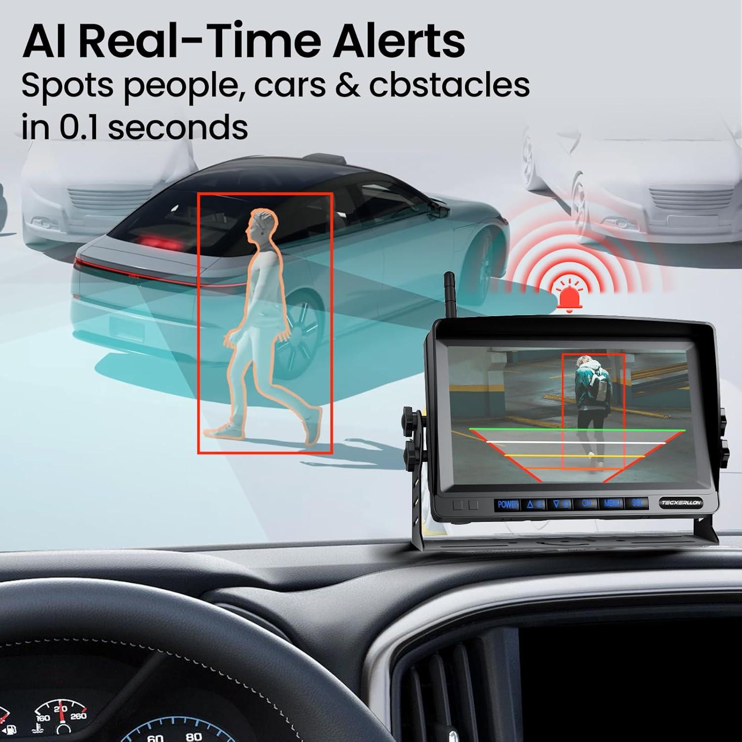 Cámara de Respaldo Inalámbrica TEXCERLLON 1080P con AI