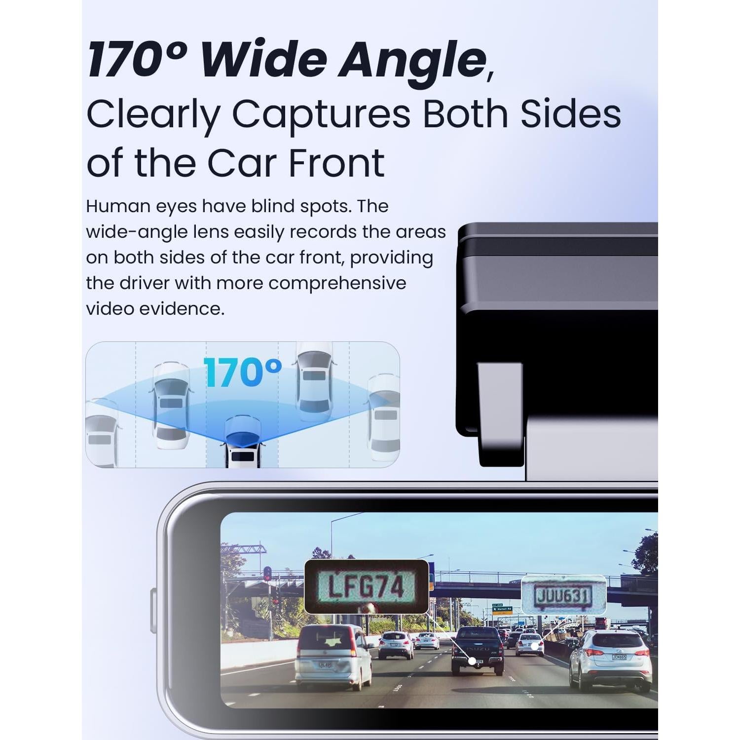 Cámara Dash 4K COOLCRAZY N7 con GPS y WiFi, Pantalla 3.2"