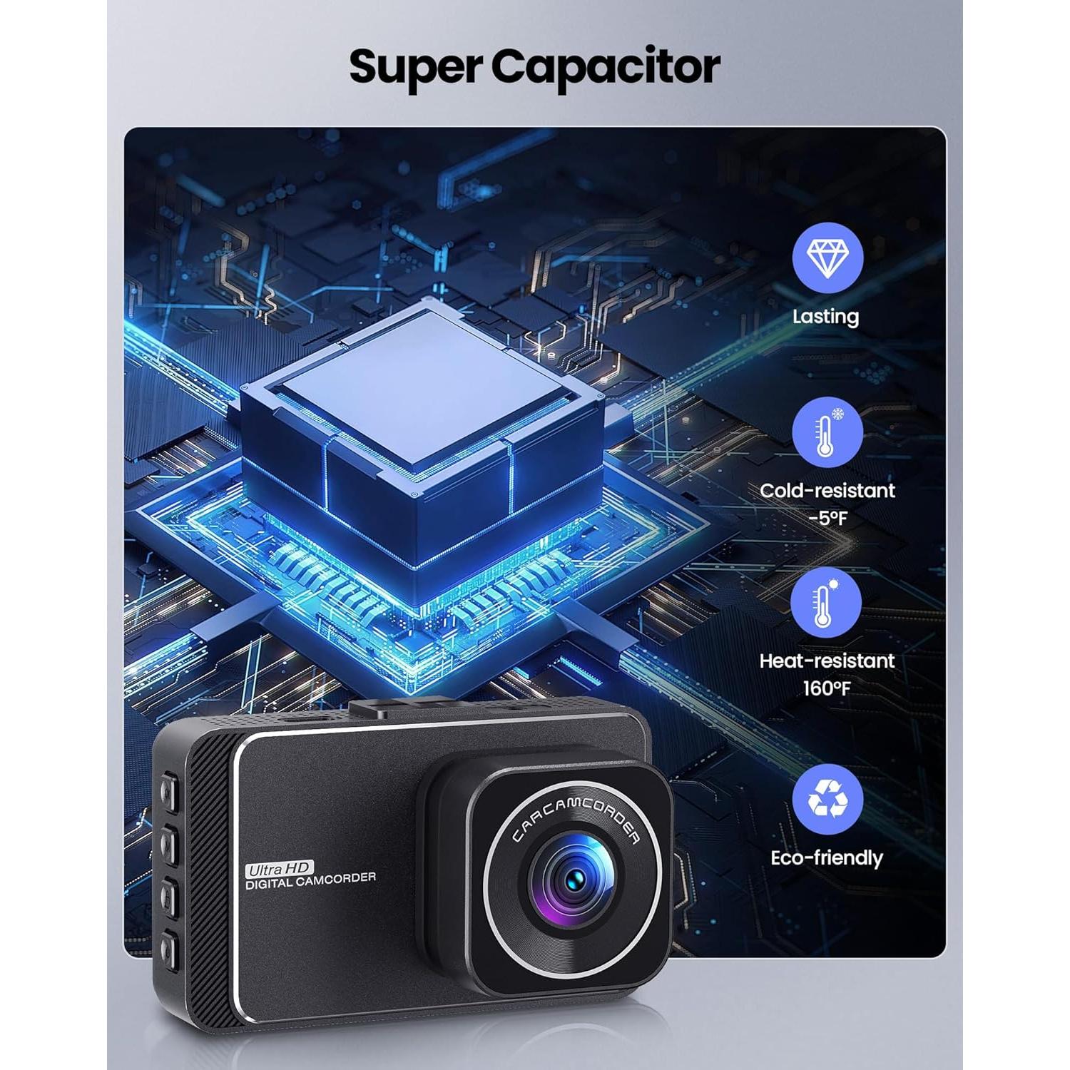 Cámara de Tablero M16 4K Frontal + 2K Trasera WiFi 32GB