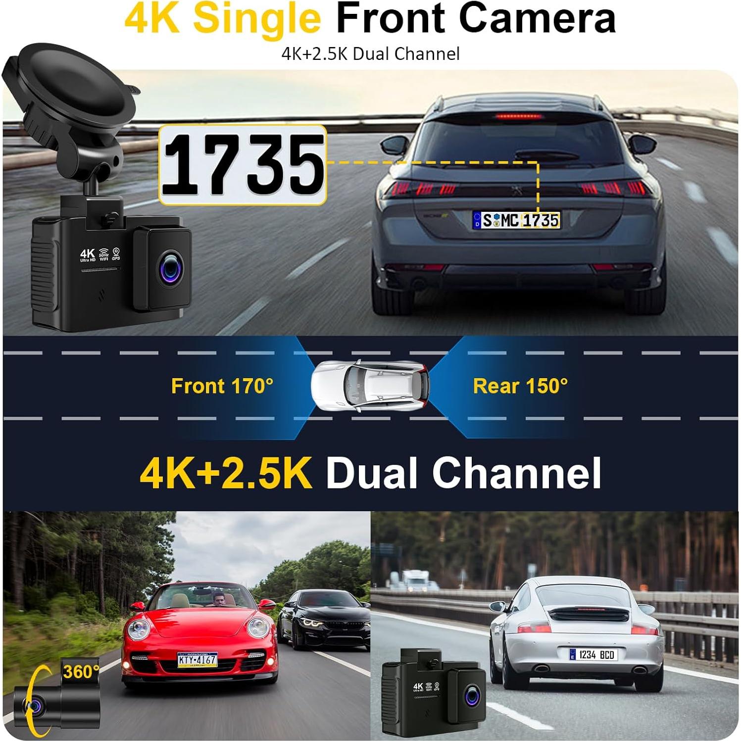 Cámara de tablero dual 4K Wanlipo A13 con GPS y WiFi