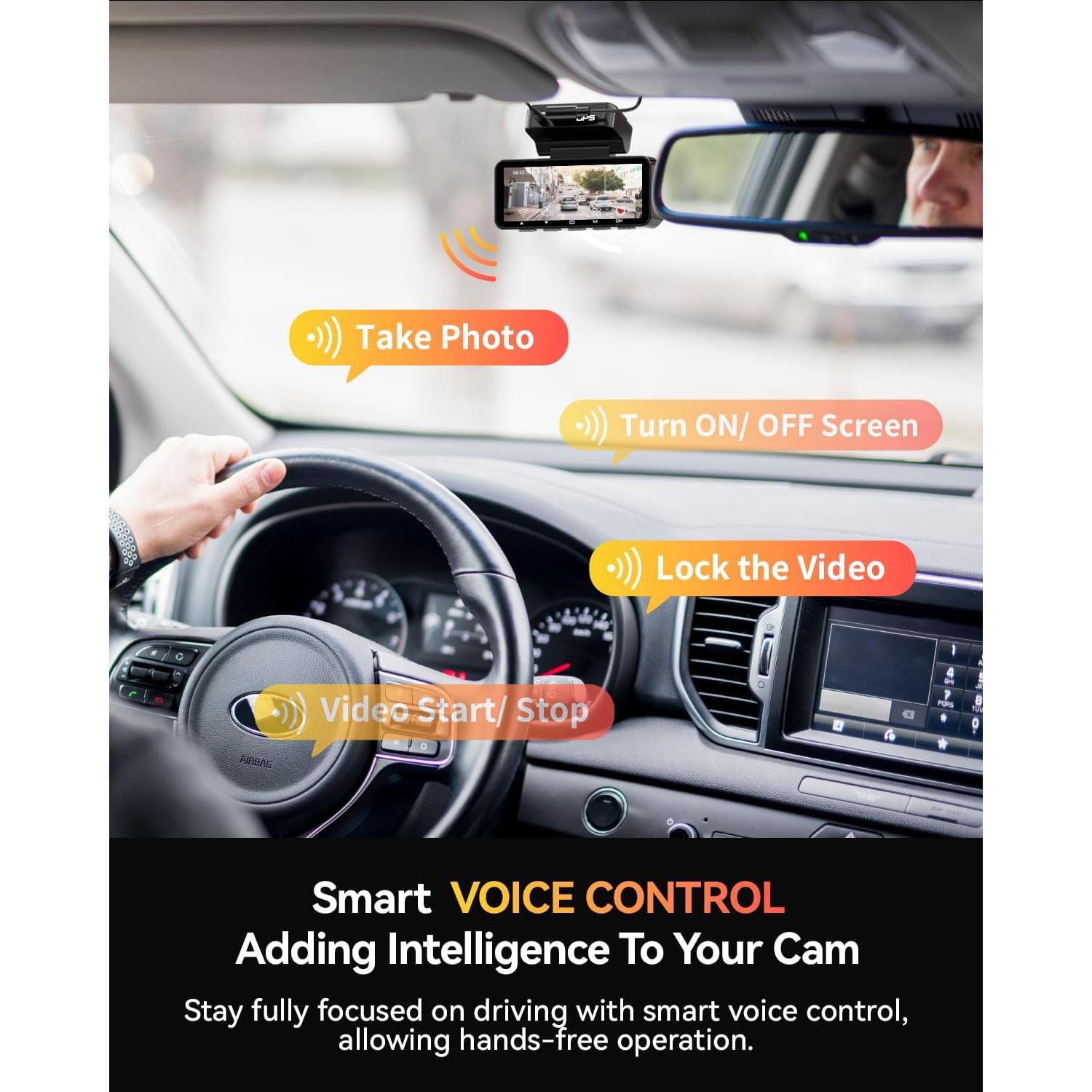 Cámara de tablero FOCUWAY D2 Duo 4K GPS WiFi 5G Pantalla 3.39"