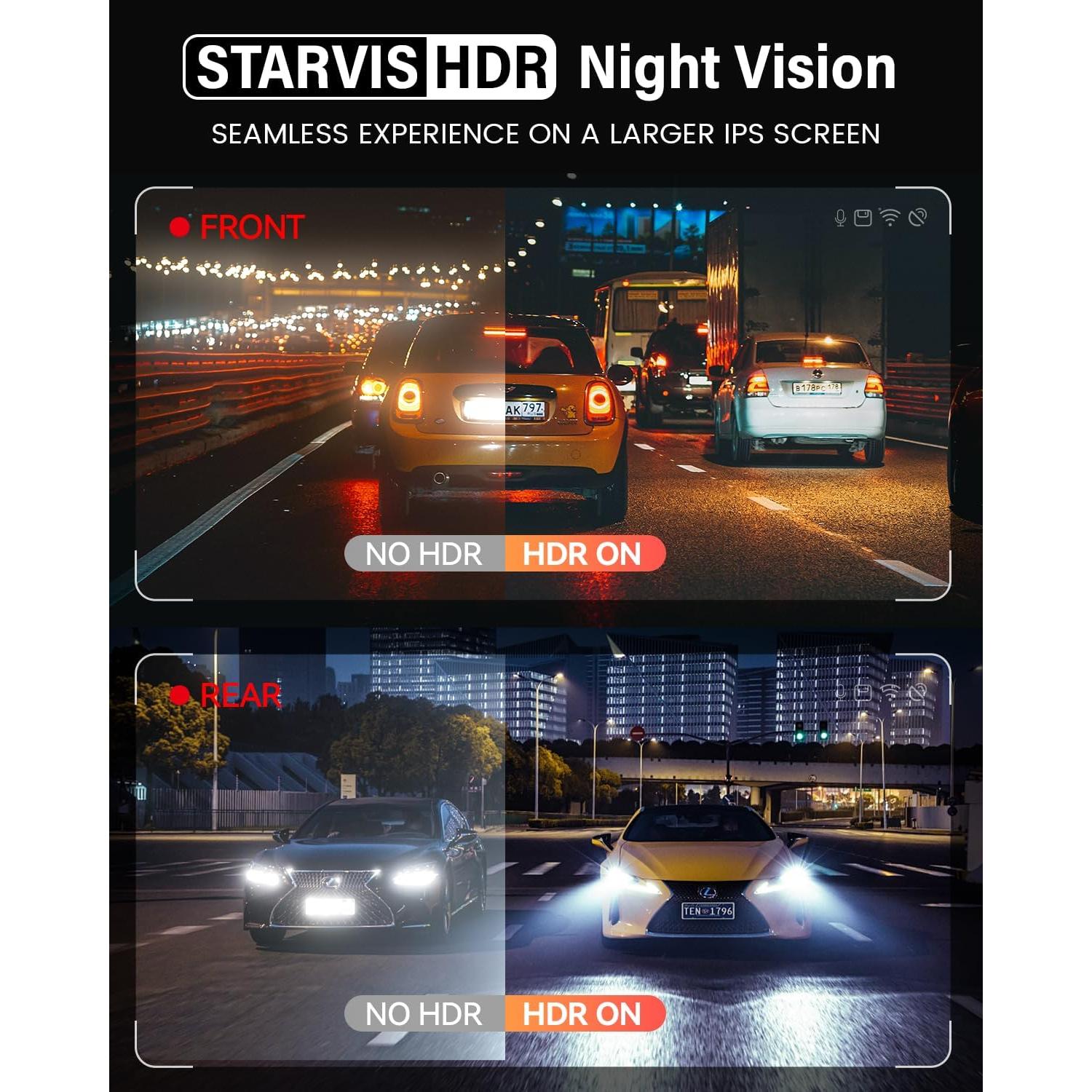 Cámara de tablero FOCUWAY D2 Duo 4K GPS WiFi 5G Pantalla 3.39"