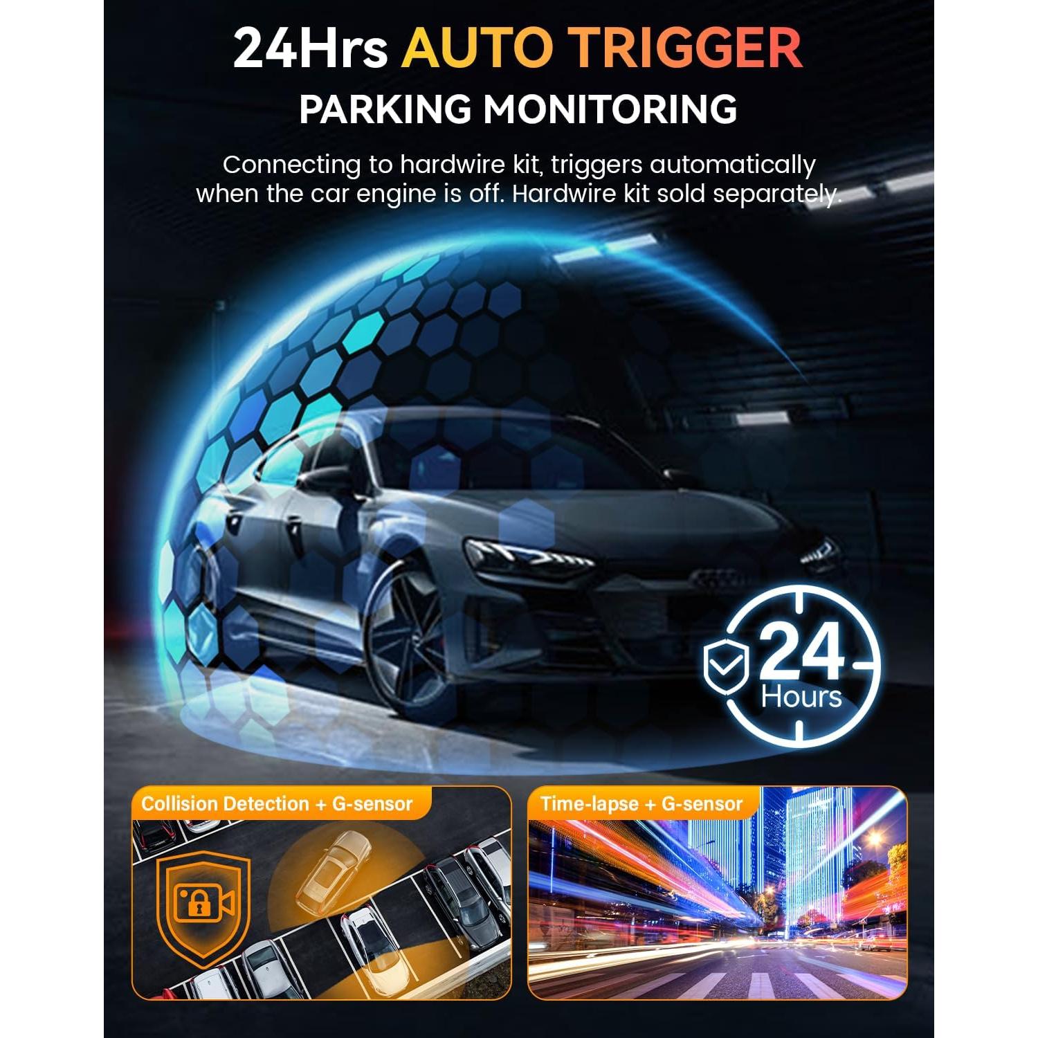 Cámara de tablero FOCUWAY D2 Duo 4K GPS WiFi 5G Pantalla 3.39"