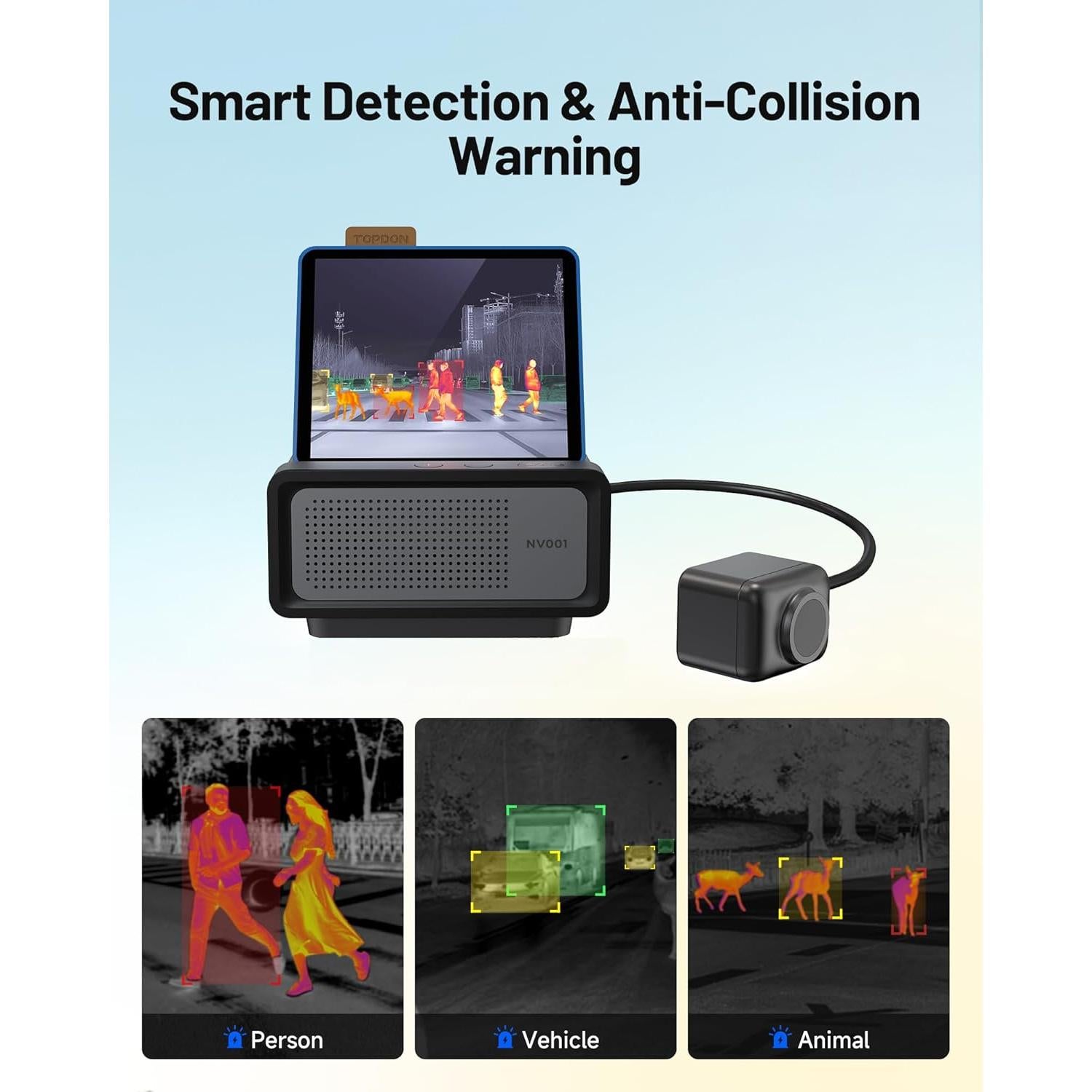 Cámara Térmica TOPDON NV001 para Autos, Visión Nocturna 200m