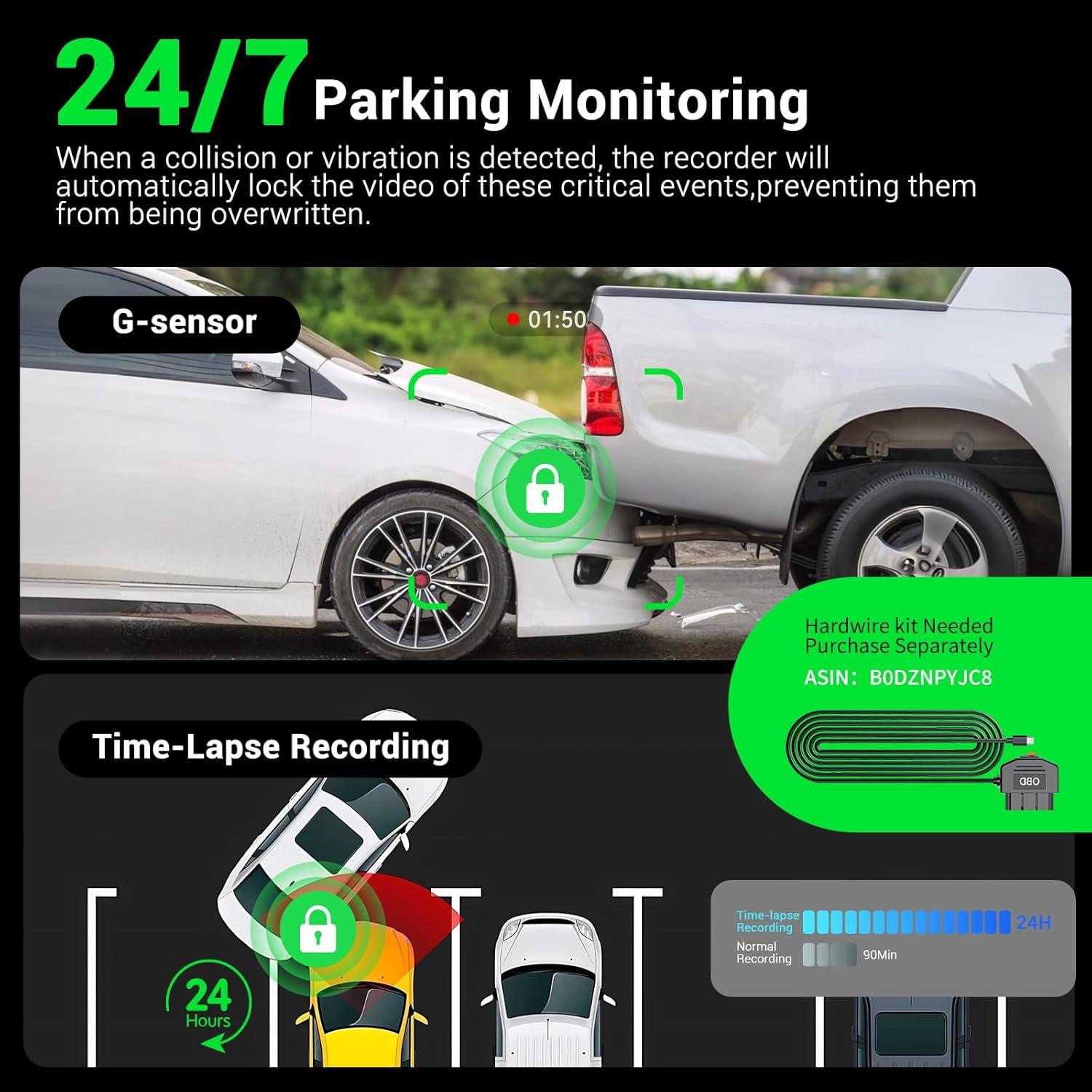 Cámara Dash 4K 360° Roadwitness con GPS y WiFi 128GB