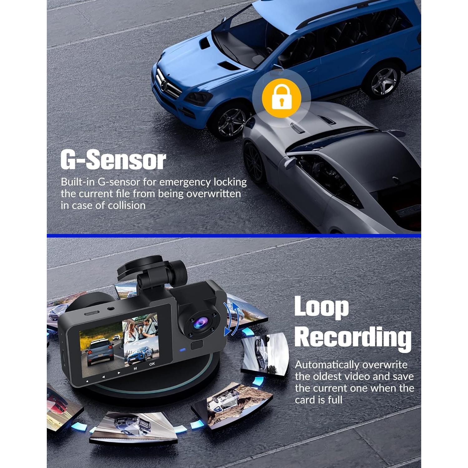 Cámara de tablero 4K Azacvb con visión nocturna y 32GB