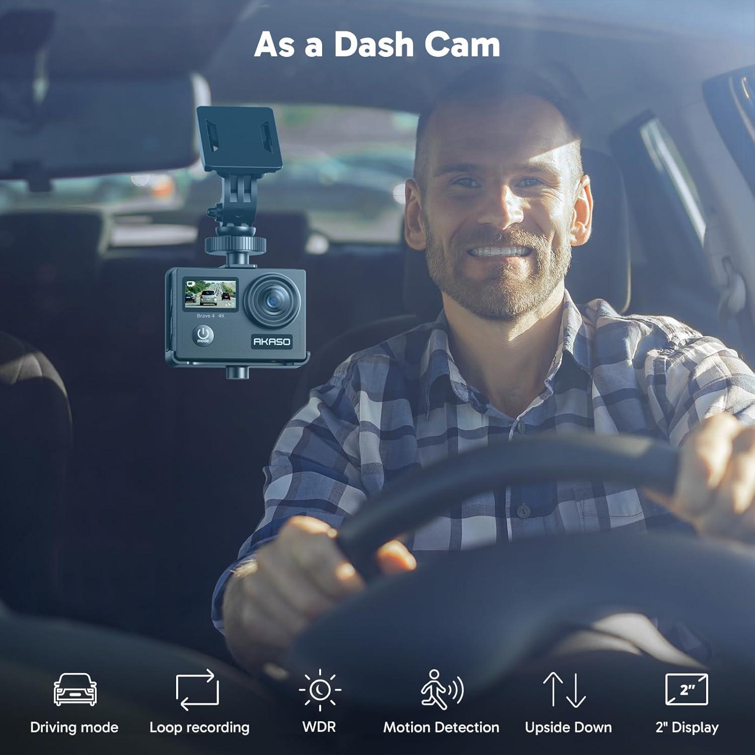 Cámara de Acción AKASO Brave 4 4K 30fps 20MP Impermeable