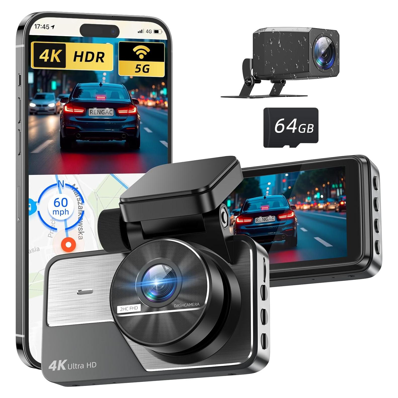 Cámara Dash Delantera y Trasera RENGAC Y600 4K+2K GPS WiFi