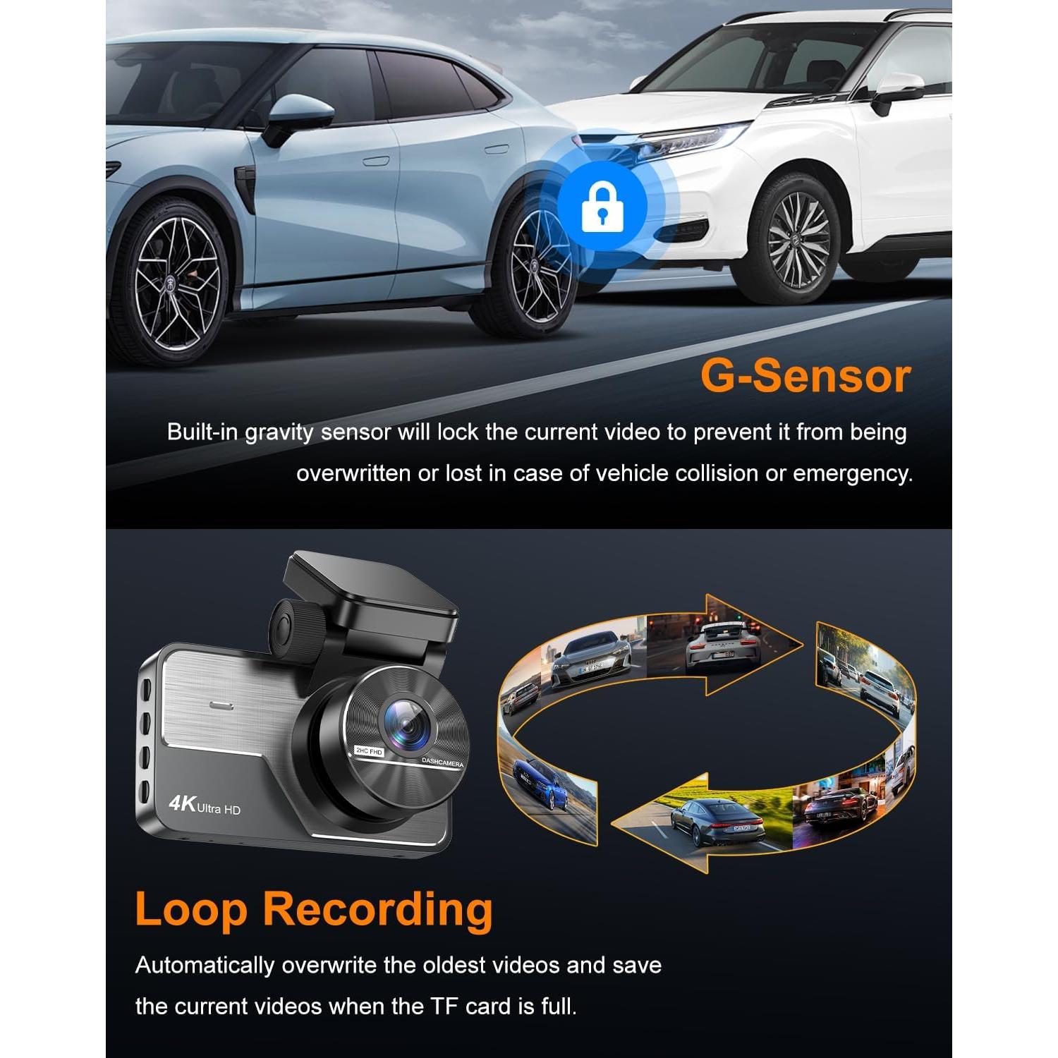 Cámara Dash Delantera y Trasera RENGAC Y600 4K+2K GPS WiFi