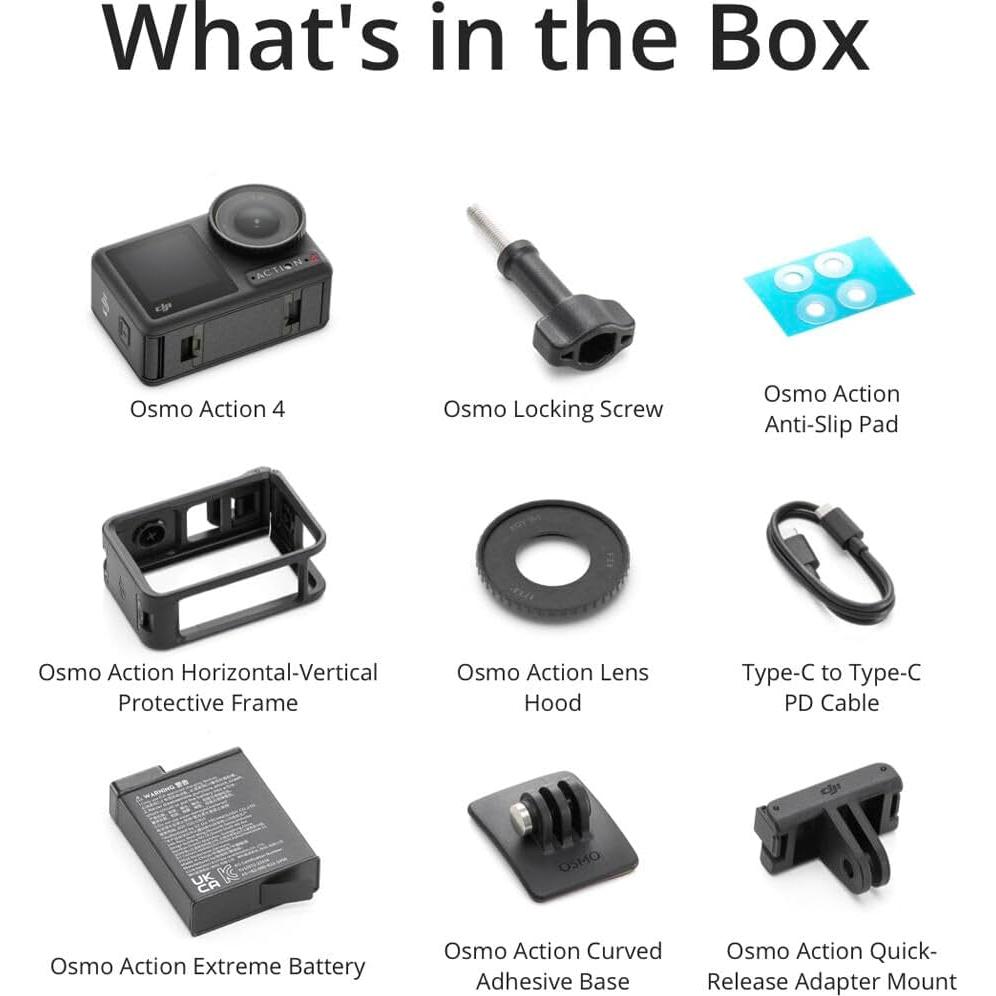 Cámara de Acción DJI Osmo Action 4 4K UHD + Accesorios 50 en 1