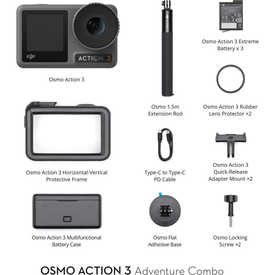 Cámara de Acción DJI Osmo Action 3 Adventure Combo 4K HDR