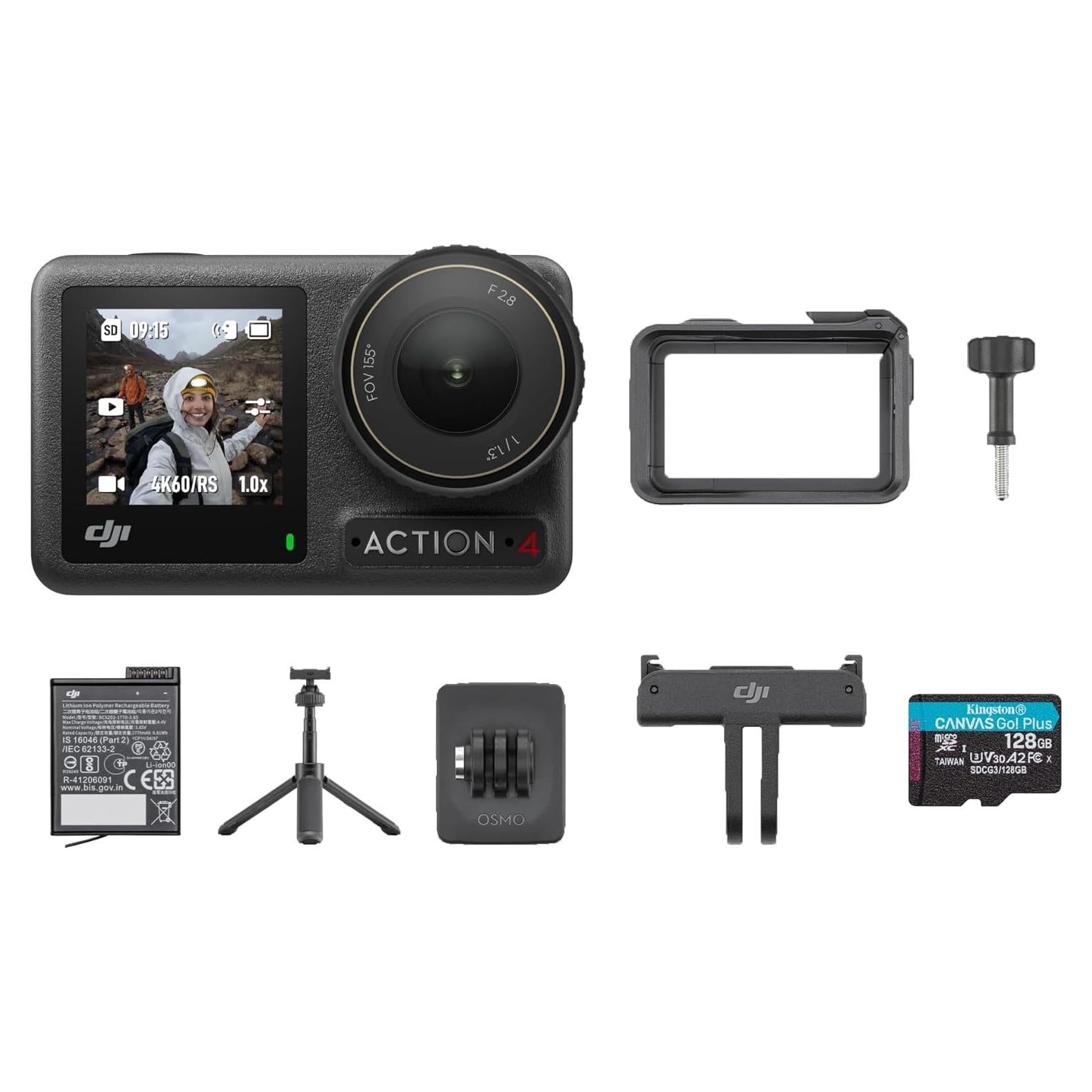 Cámara de Acción 4K DJI Osmo Action 4 con Accesorios