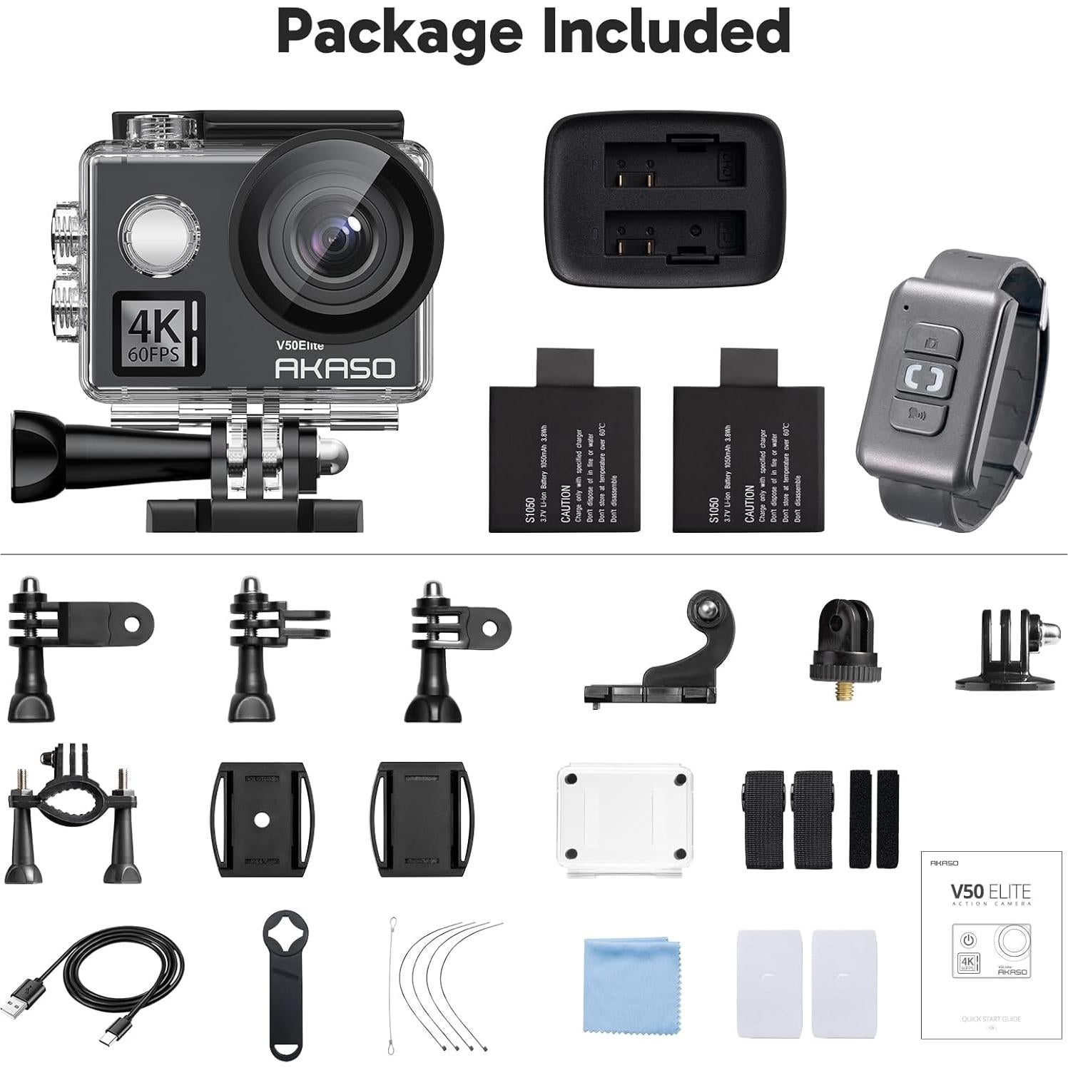 Cámara de Acción AKASO V50 Elite 4K 60fps Impermeable 40m