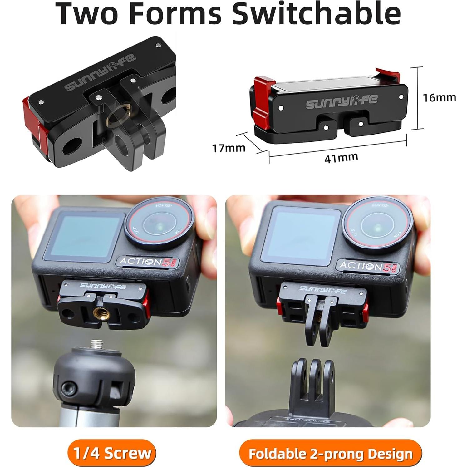 Adaptador de Montaje Magnético Sinyutia para DJI Osmo Action 5 Pro