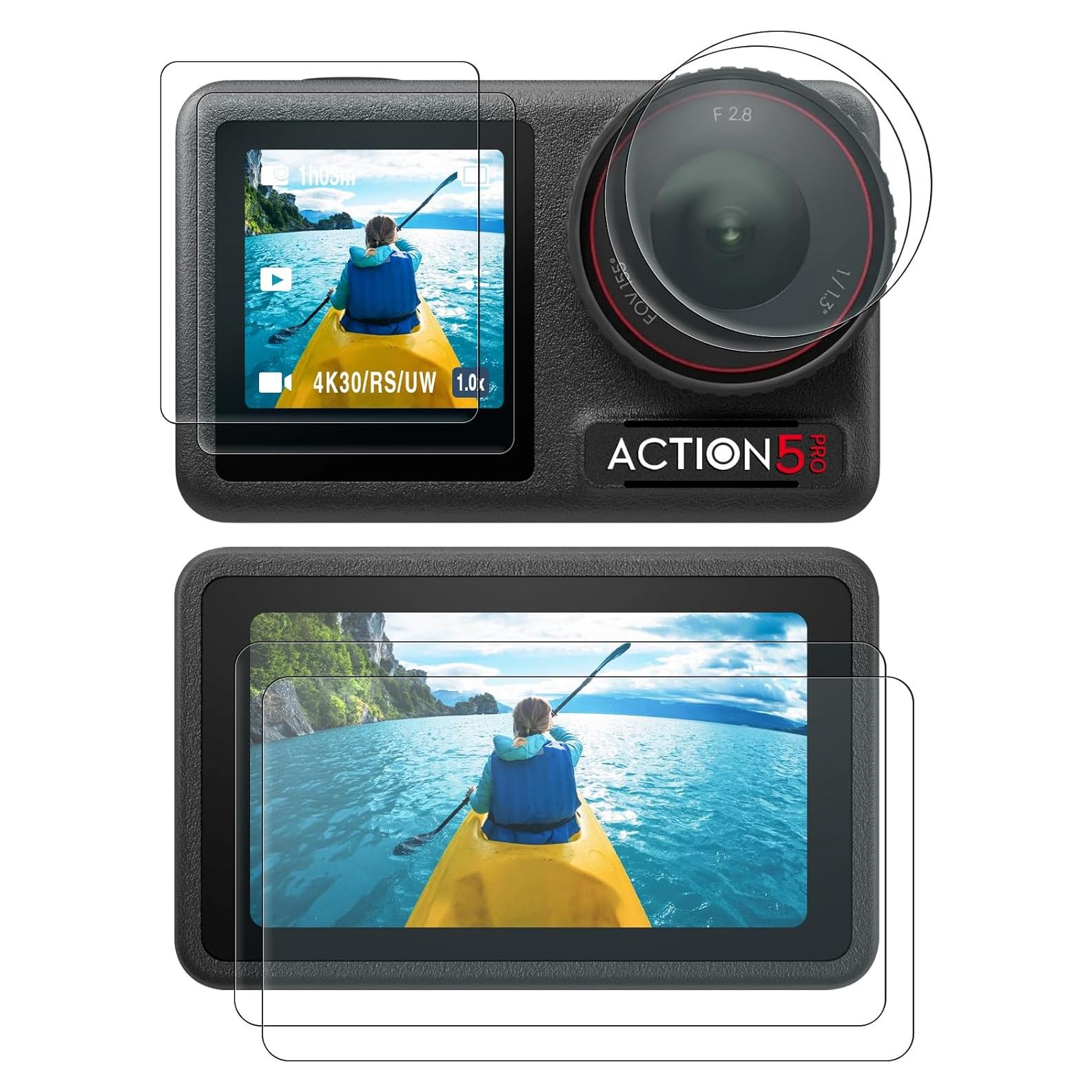 Protector de Pantalla y Lente DJI Osmo Action 5 Pro - Vidrio Templado 9H