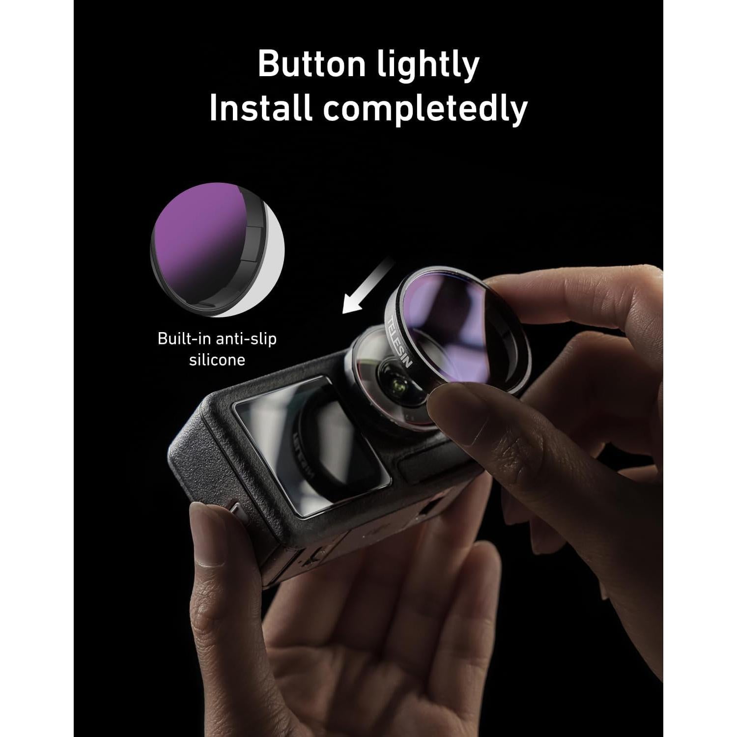 Juego de Filtros TELESIN CPL ND8 ND16 ND32 para DJI Action